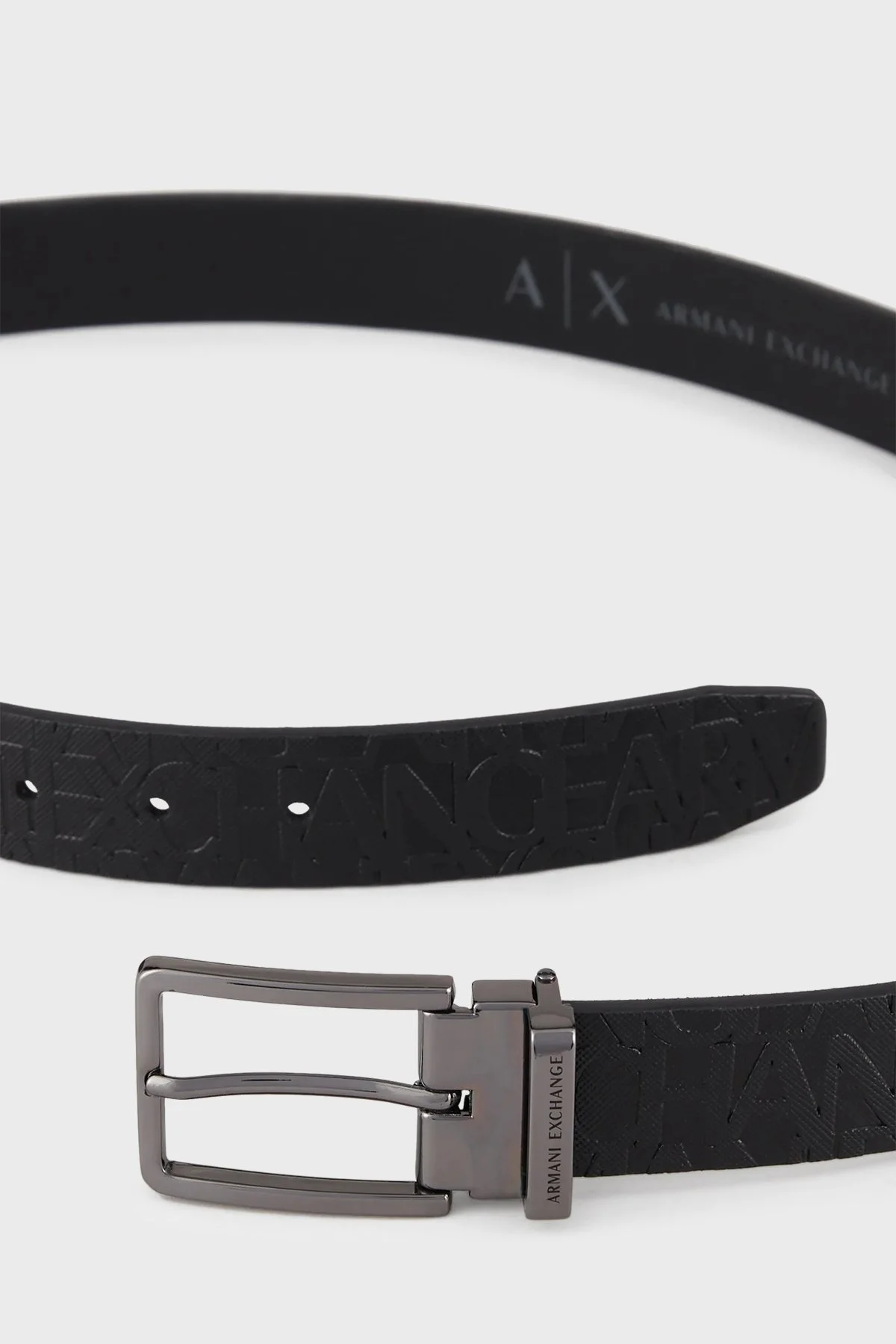 Armani Exchange Kabartmalı Logo Desenli Erkek Kemer 951366 CC838 00020 SİYAH - 2