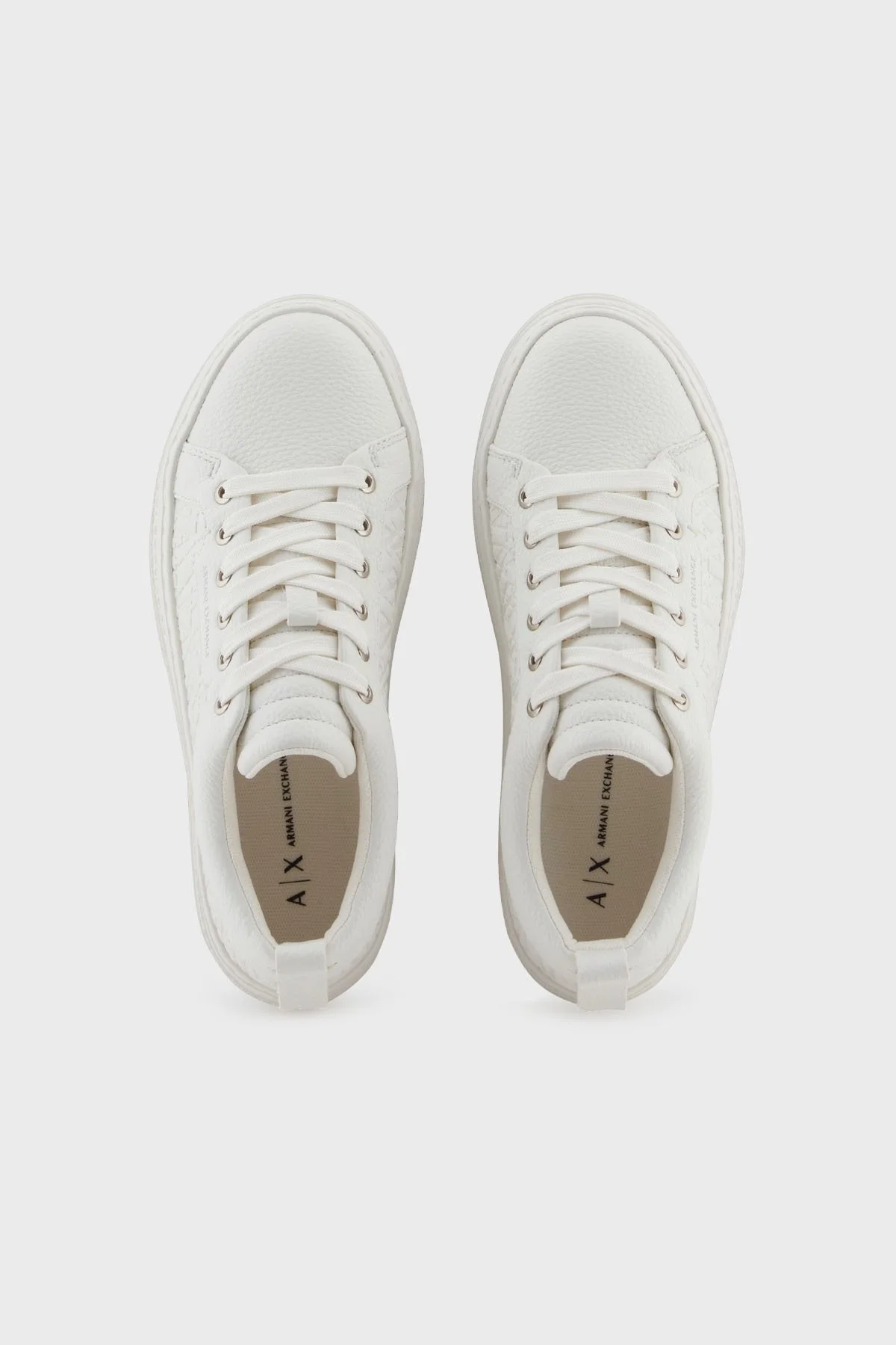 Armani Exchange Kabartmalı Logolu Platform Taban Sneaker Bayan Ayakkabı XW001630 AF17351 U0011 BEYAZ - 3