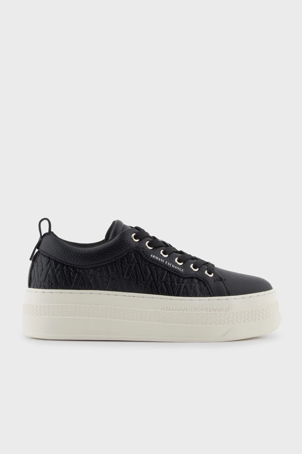Armani Exchange Kabartmalı Logolu Platform Taban Sneaker Bayan Ayakkabı XW001630 AF17351 UC001 SİYAH - 1