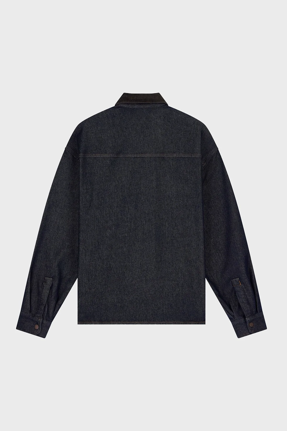 Armani Exchange Kadife Detaylı Pamuklu Oversize Kot Erkek Gömlek XM003402 AF27235 MB001 Mavi - 7
