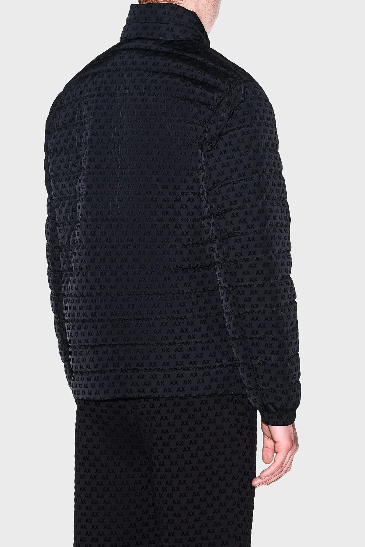 Armani Exchange Kadife Dokulu Dik Yaka Kuş Tüyü Dolgulu Erkek Mont XM003510 AF19870 UC001 Siyah - 2