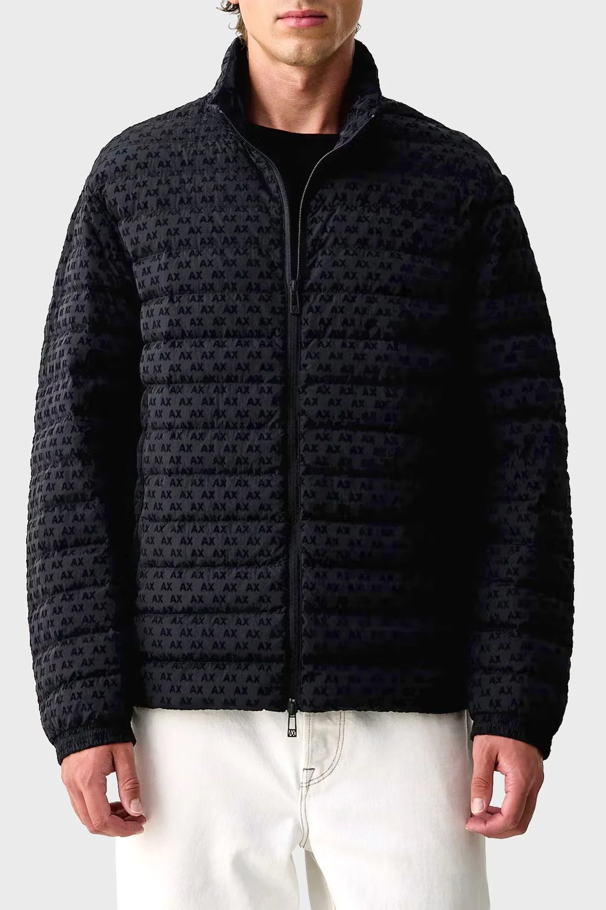 Armani Exchange Kadife Dokulu Kuş Tüyü Dolgulu Şişme Erkek Mont XM003510 AF19870 UB101 Lacivert - 1