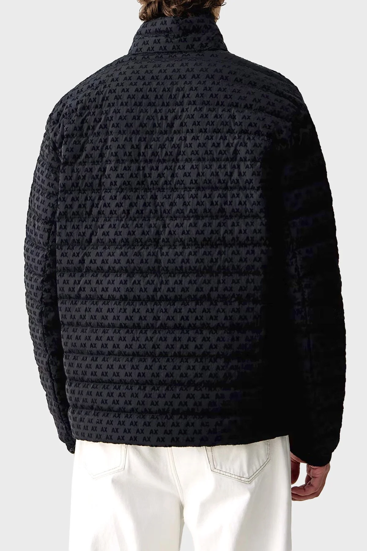 Armani Exchange Kadife Dokulu Kuş Tüyü Dolgulu Şişme Erkek Mont XM003510 AF19870 UB101 Lacivert - 3