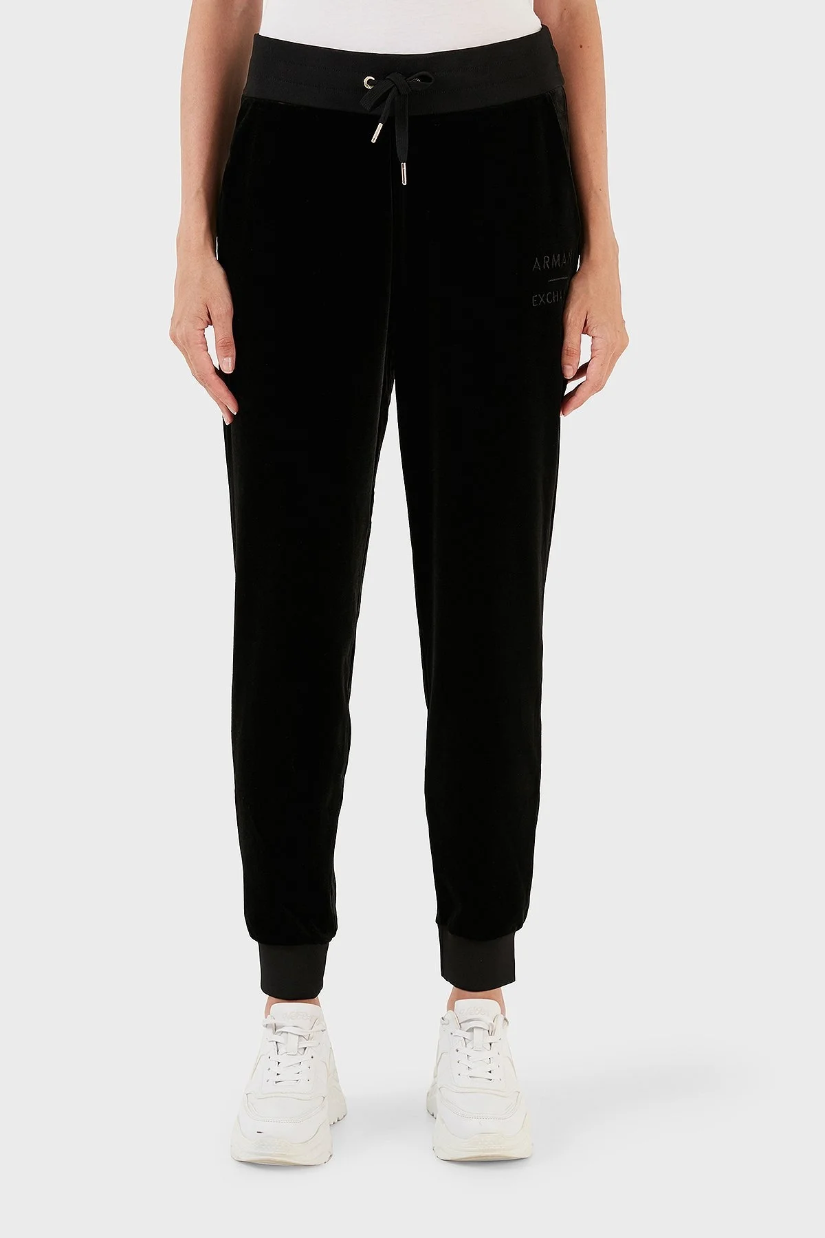 Armani Exchange Kadife Yüksek Bel Regular Fit Jogger Spor Bayan Pantolon 6RYP85 YJ9WZ 1200 SİYAH - 2