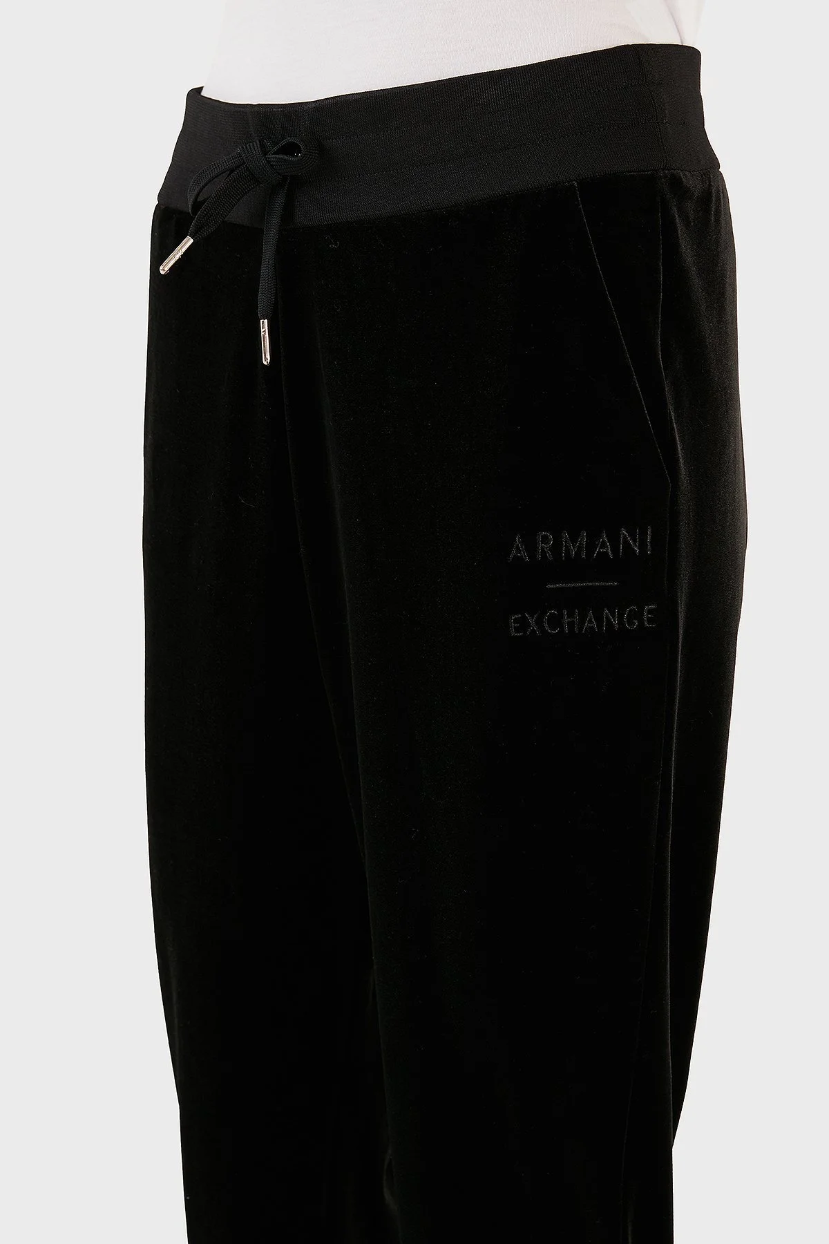 Armani Exchange Kadife Yüksek Bel Regular Fit Jogger Spor Bayan Pantolon 6RYP85 YJ9WZ 1200 SİYAH - 5