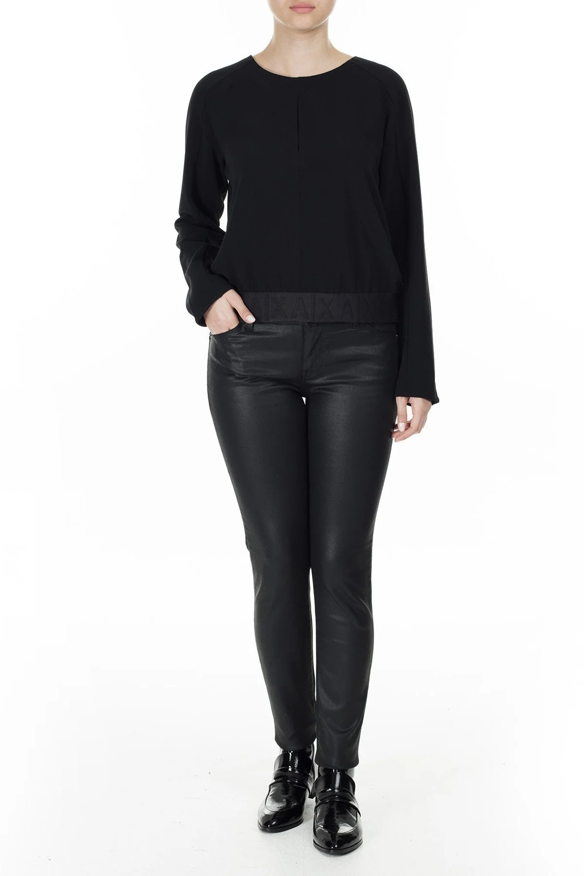 Armani Exchange Bayan Bluz 6GYH17 YND9Z 1200 SİYAH - 11