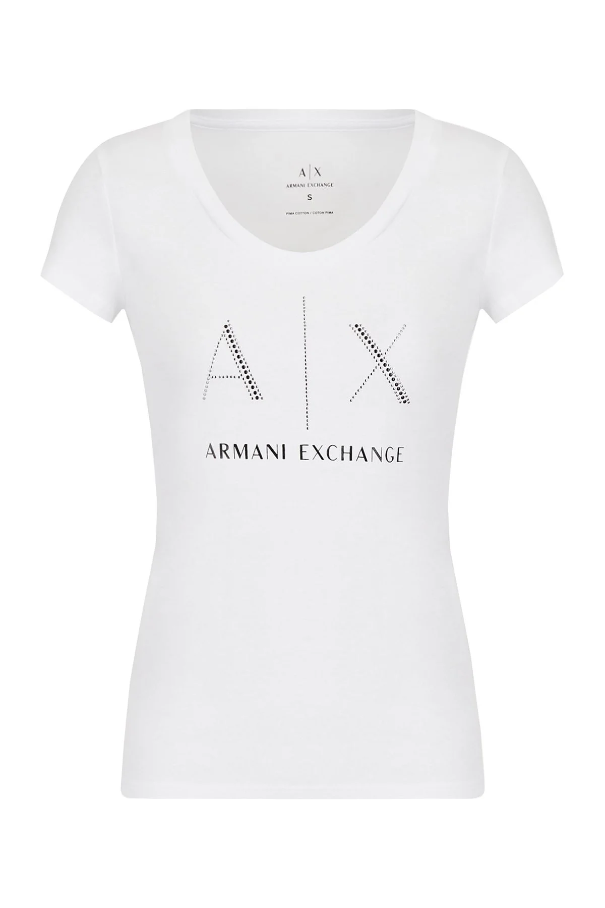 Armani Exchange % 100 Pamuklu Bayan T Shirt 8NYT83 YJ16Z 1000 BEYAZ - 6