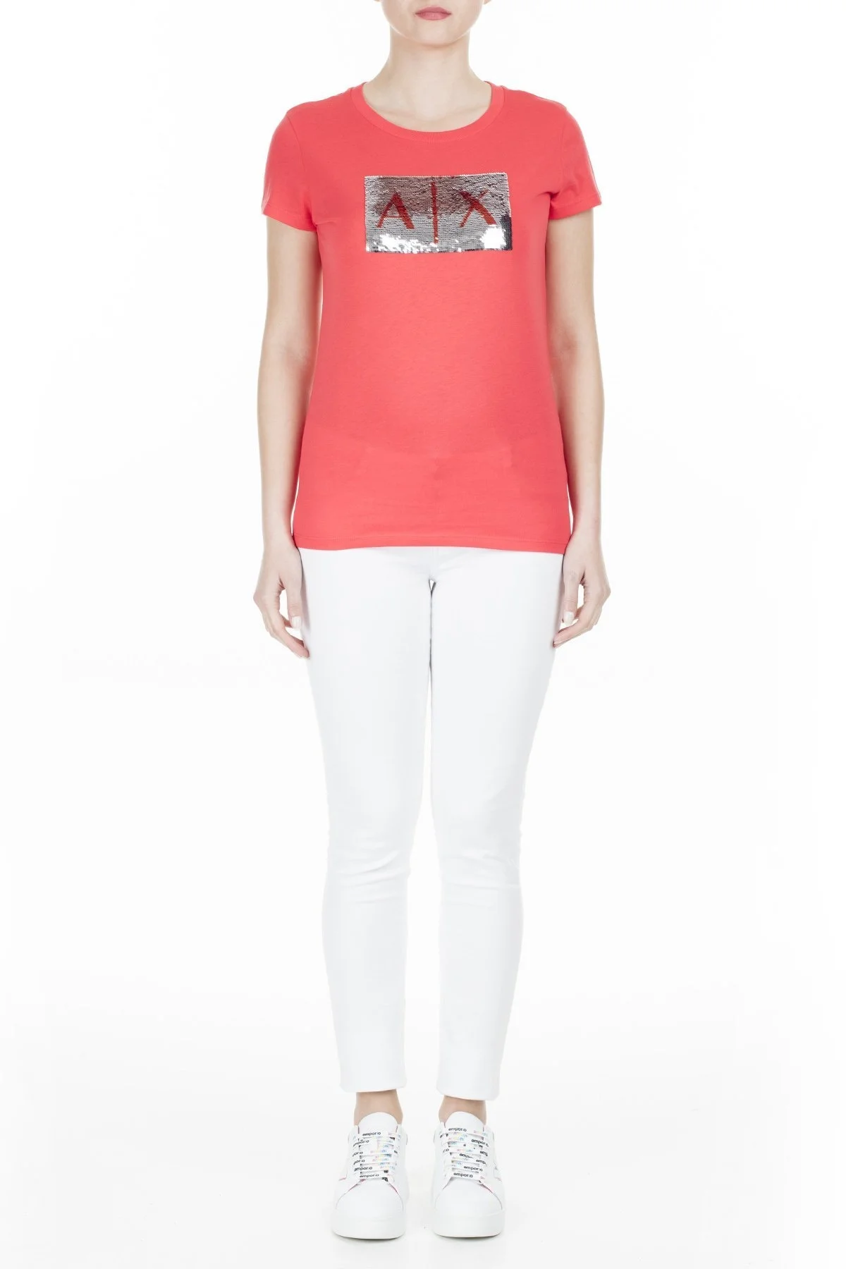 Armani Exchange Bayan T Shirt 8NYTDL YJ73Z 6425 KIRMIZI - 5