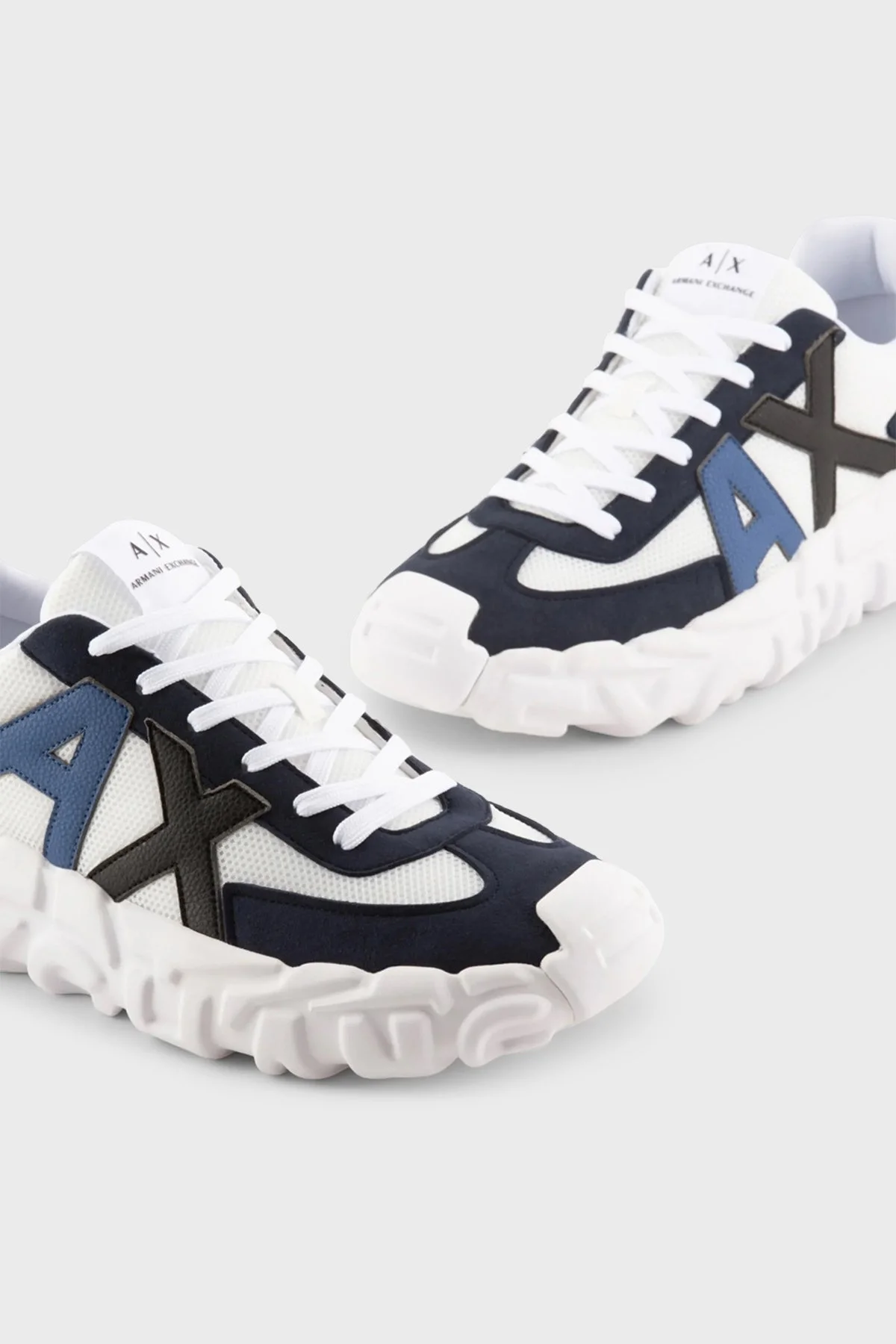 Armani Exchange Kalın Kabartmalı Logolu Spor Erkek Ayakkabı XUX153 XV611 S522 BEYAZ-LACİVERT - 4