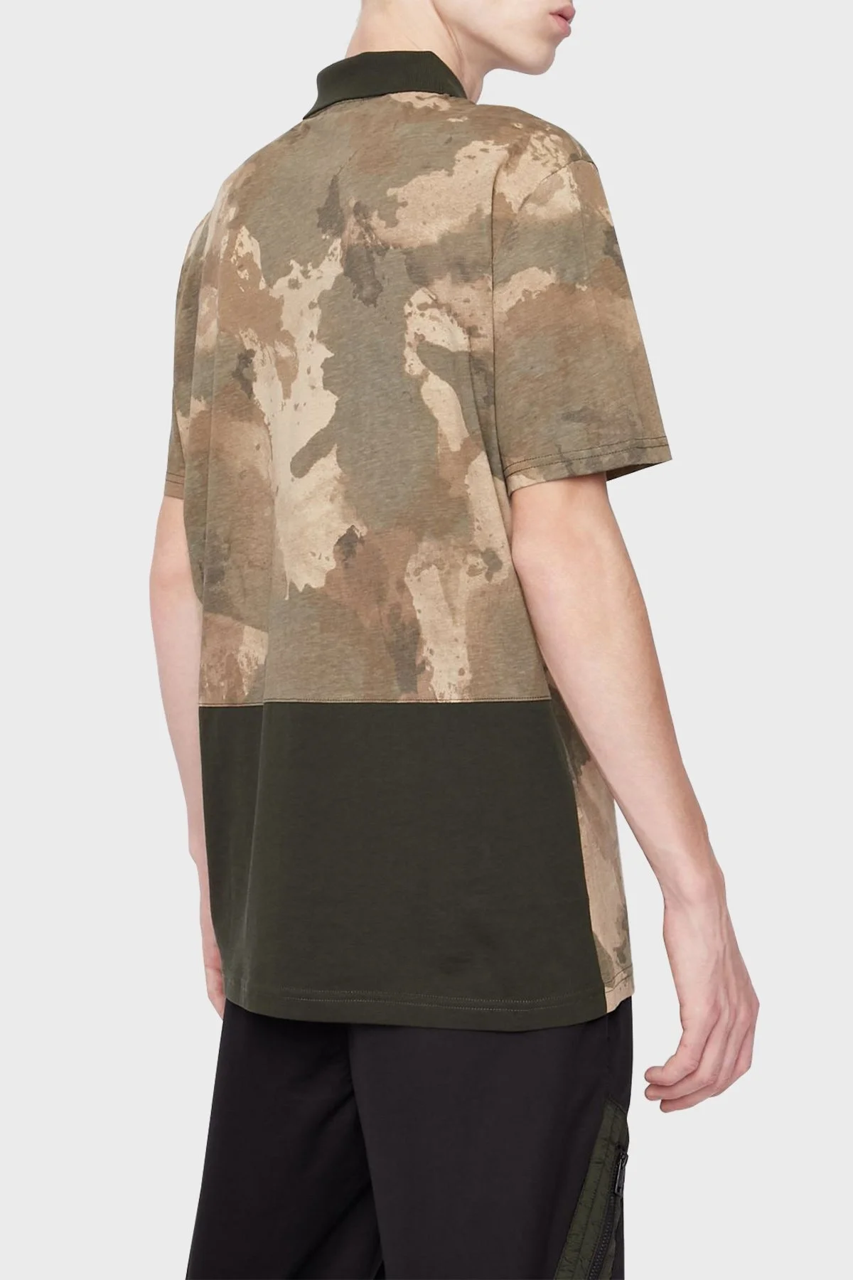 Armani Exchange Kamuflaj Desenli Regular Fit % 100 Pamuk Erkek Polo T Shirt 6LZFFA ZJ8EZ 4876 HAKİ-KAMUFLAJ - 3