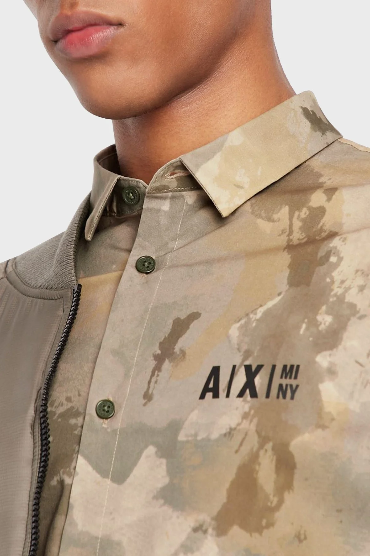 Armani Exchange Kamuflaj Desenli Regular Fit Pamuklu Erkek Gömlek 6LZC68 ZNRYZ 2812 HAKİ-KAMUFLAJ - 2