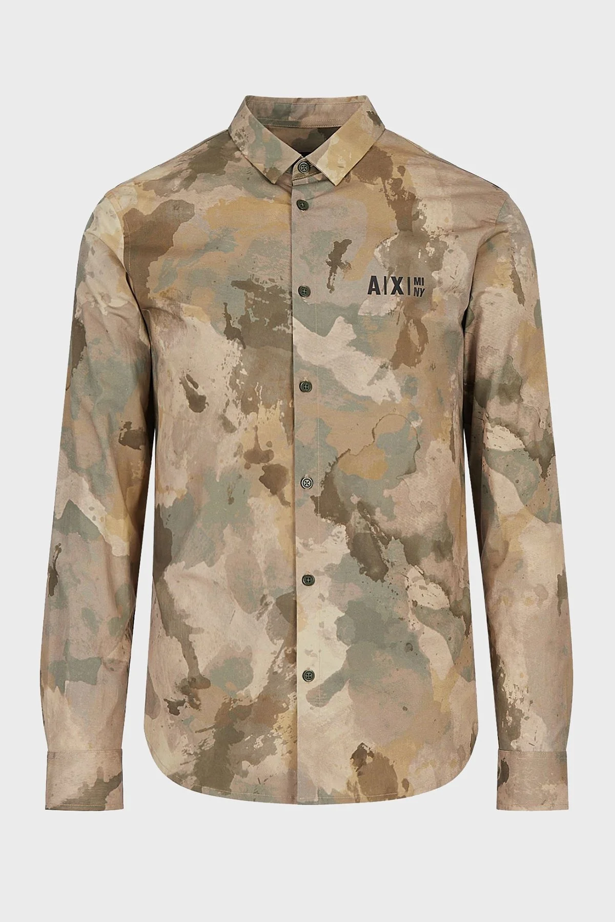 Armani Exchange Kamuflaj Desenli Regular Fit Pamuklu Erkek Gömlek 6LZC68 ZNRYZ 2812 HAKİ-KAMUFLAJ - 4