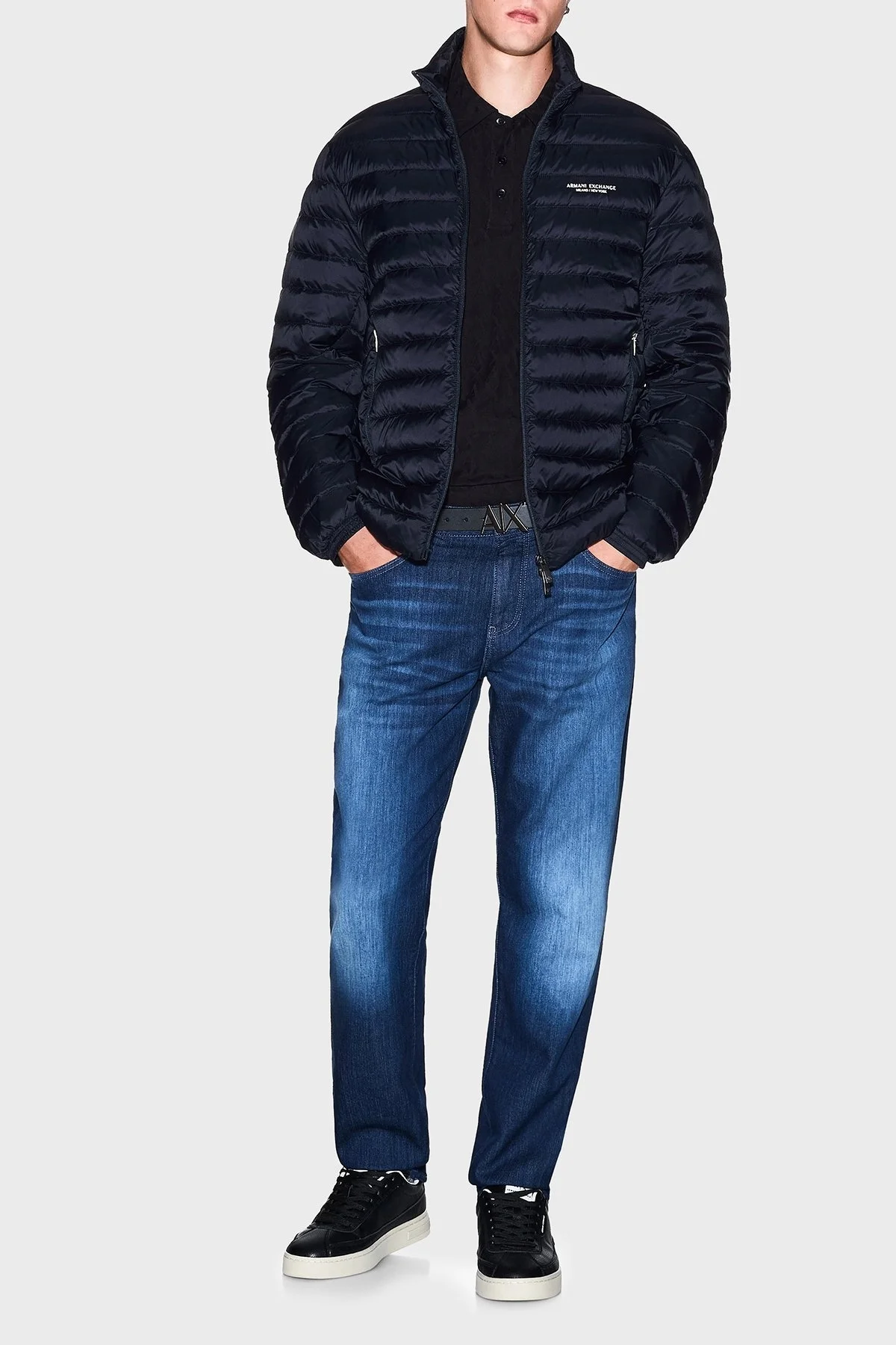 Armani Exchange Kapitoneli Kuş Tüyü Dolgulu Regular Fit Dik Yaka Şişme Erkek Mont XM001919 AF16927 UB101 LACİVERT - 2