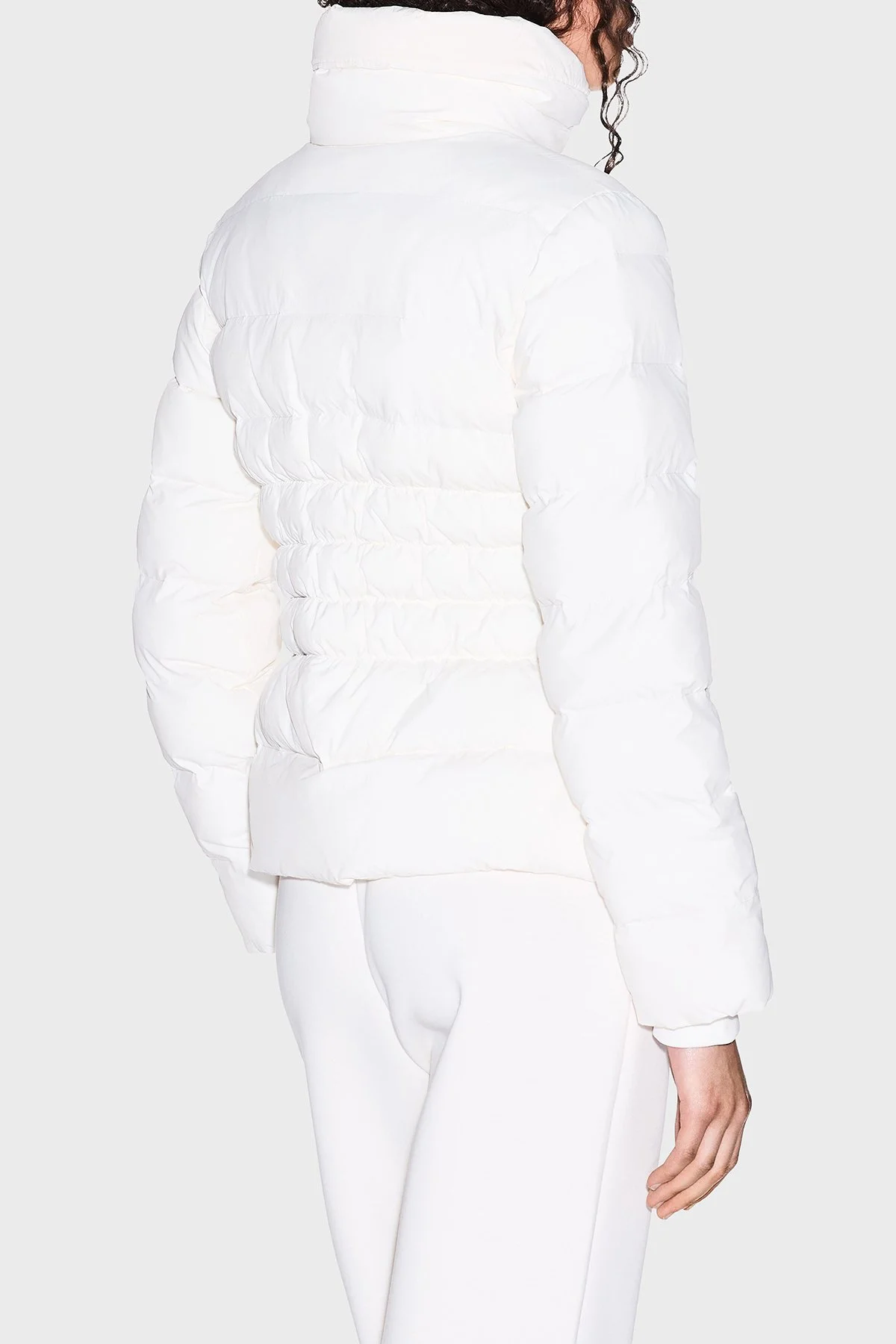 Armani Exchange Kapitoneli Regular Fit Dik Yaka Düğmeli Bayan Mont XW000653 AF15984 U1003 EKRU - 3