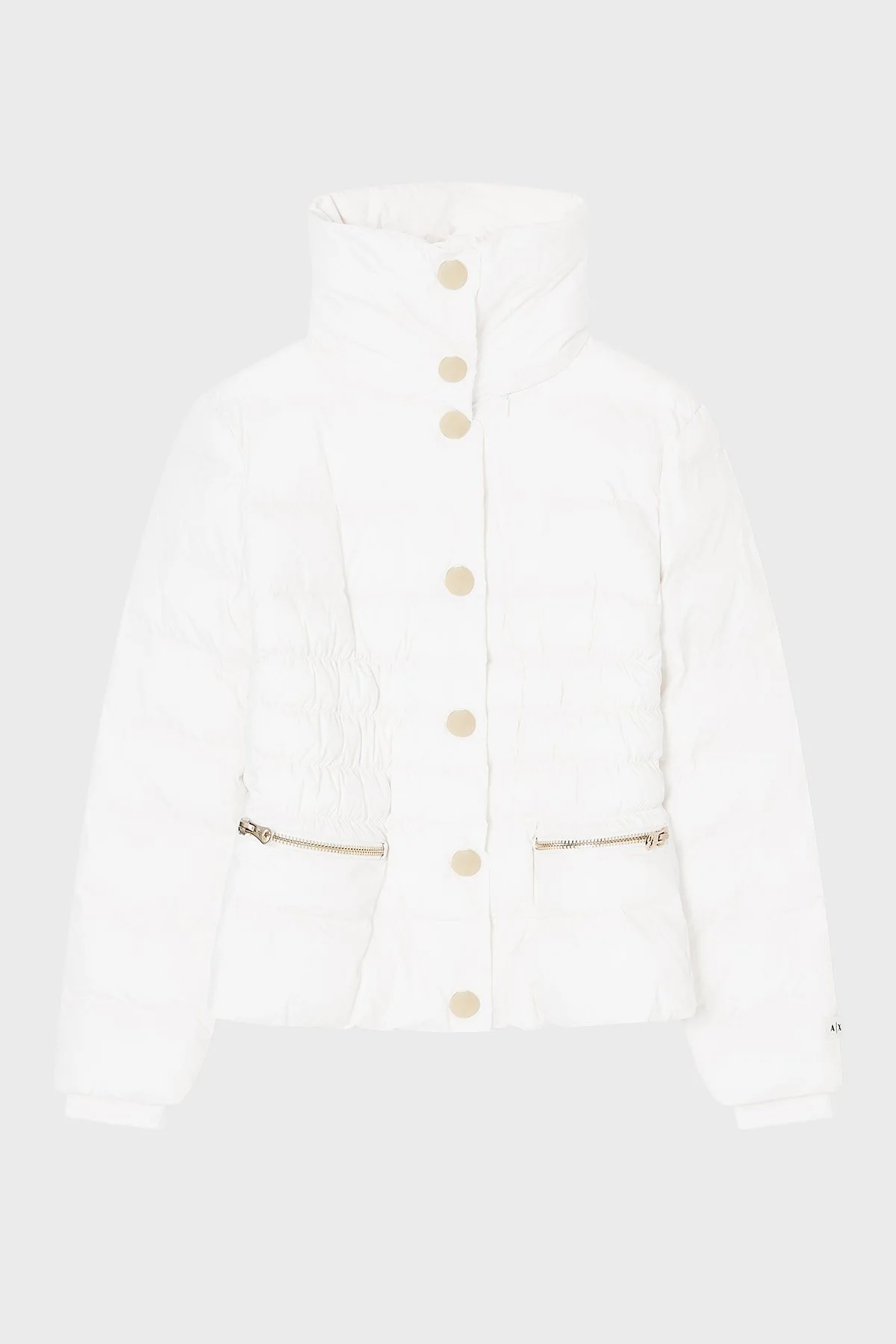 Armani Exchange Kapitoneli Regular Fit Dik Yaka Düğmeli Bayan Mont XW000653 AF15984 U1003 EKRU - 5