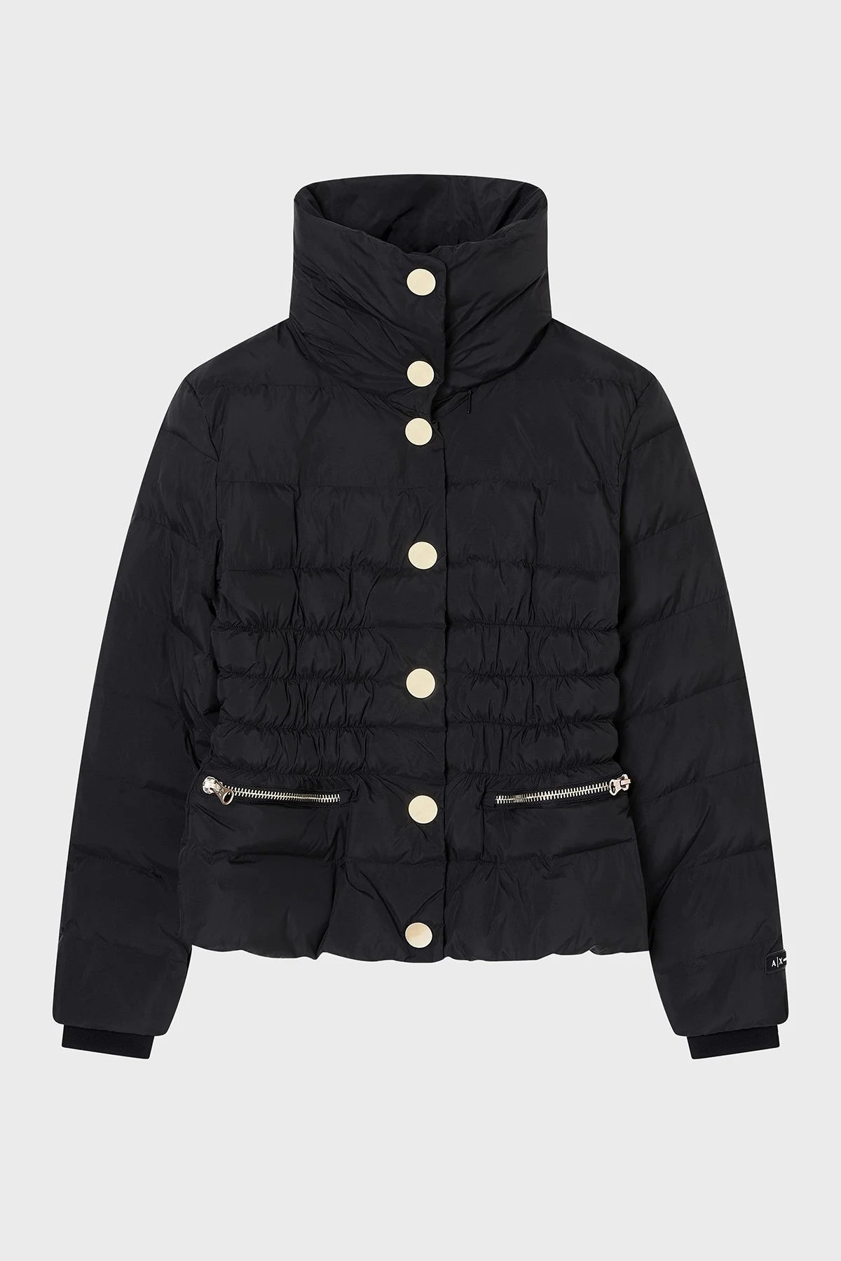 Armani Exchange Kapitoneli Regular Fit Dik Yaka Düğmeli Bayan Mont XW000653 AF15984 UC001 SİYAH - 5