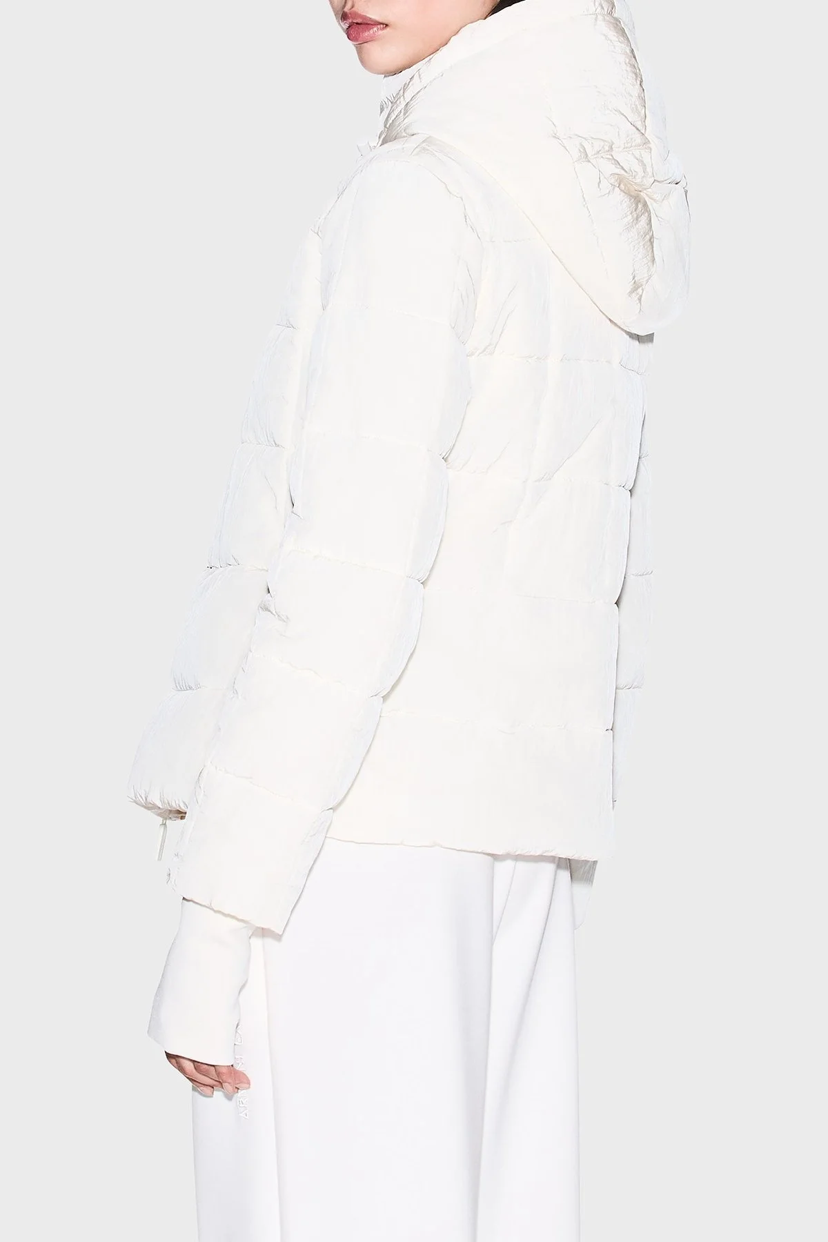 Armani Exchange Kapitoneli Regular Fit Kapüşonlu Bayan Mont XW000650 AF16207 U1003 EKRU - 3