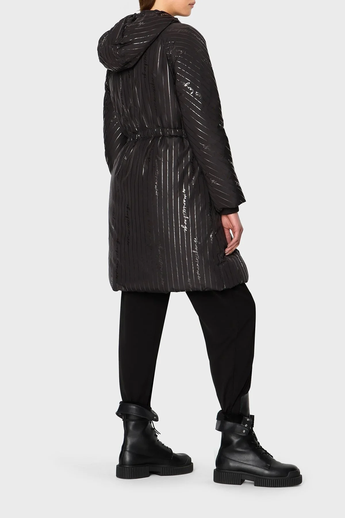 Armani Exchange Kapüşonlu Bel Lastikli Şişme Bayan Kaban 6RYK06 YN1MZ 02EL SİYAH - 2