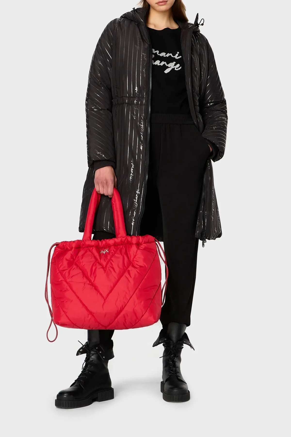 Armani Exchange Kapüşonlu Bel Lastikli Şişme Bayan Kaban 6RYK06 YN1MZ 02EL SİYAH - 3