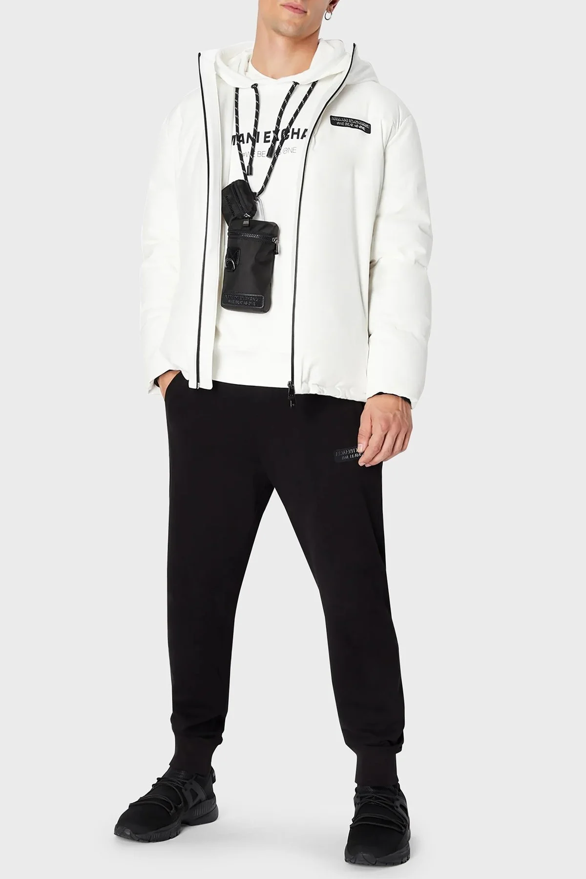 Armani Exchange Kapüşonlu Çift Yönlü Fermuarlı Regular Fit Erkek Mont 6RZB03 ZNICZ 1116 BEYAZ - 4