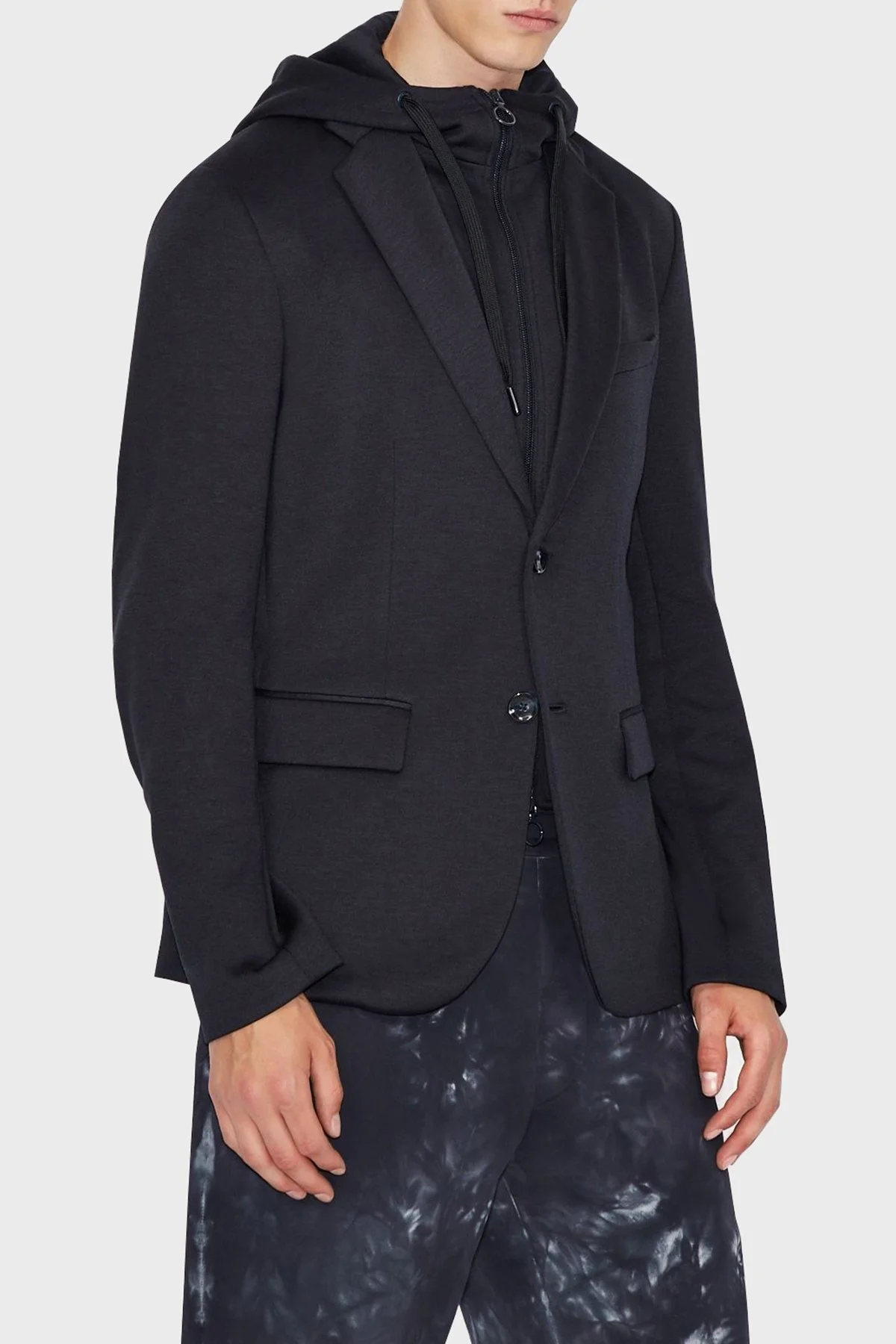 Armani Exchange Kapüşonlu İç Katmanlı Erkek Ceket 6KZGLA ZJY1Z 1583 LACİVERT - 1