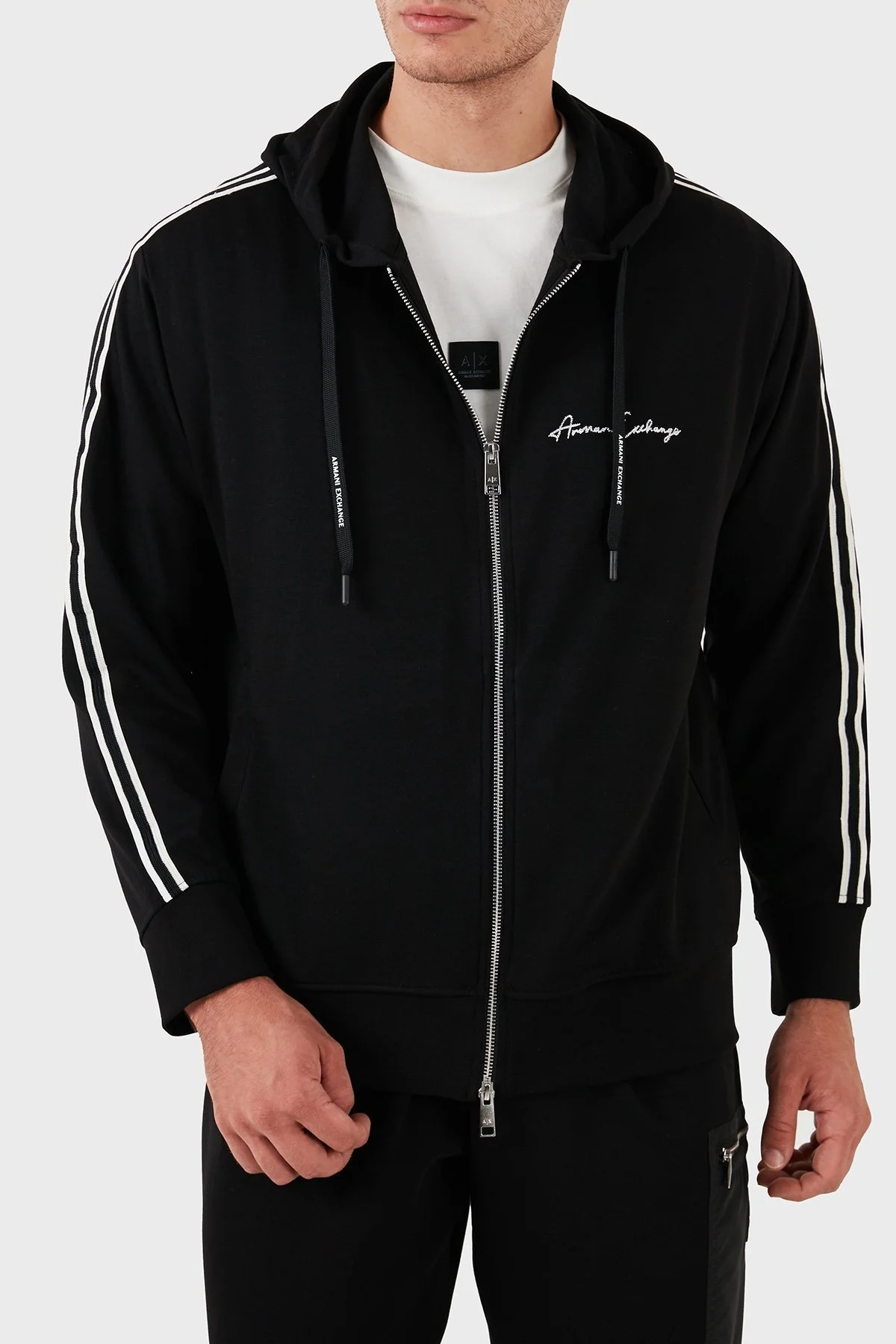 Armani Exchange Kapüşonlu Mikro Streç Erkek Sweat 8NZMSH Z9N1Z 1200 SİYAH - 1