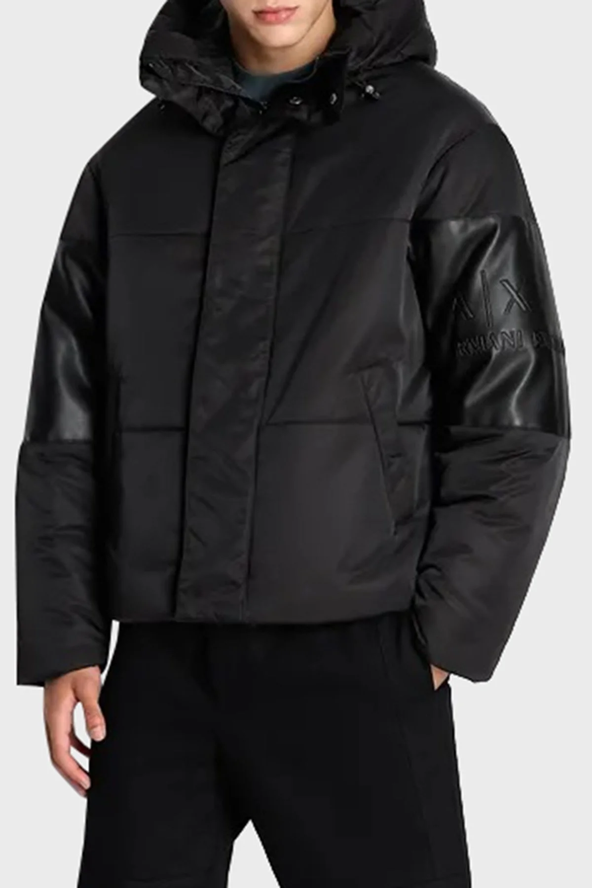 Armani Exchange Kapüşonlu Regular Fit Şişme Erkek Mont 6RZB13 ZNJ7Z 1200 SİYAH - 1