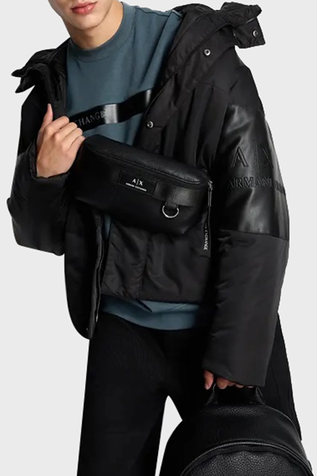 Armani Exchange Kapüşonlu Regular Fit Şişme Erkek Mont 6RZB13 ZNJ7Z 1200 SİYAH - 3