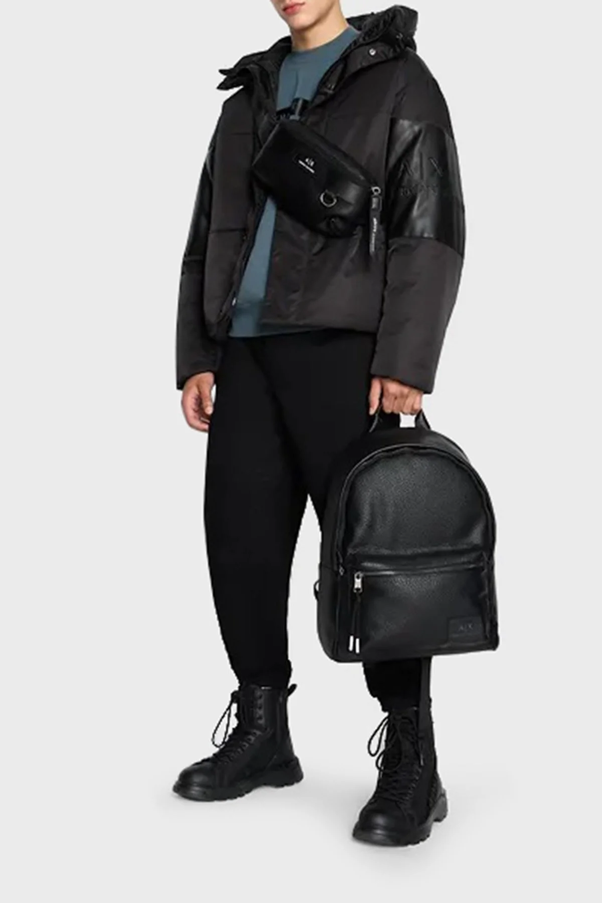 Armani Exchange Kapüşonlu Regular Fit Şişme Erkek Mont 6RZB13 ZNJ7Z 1200 SİYAH - 4