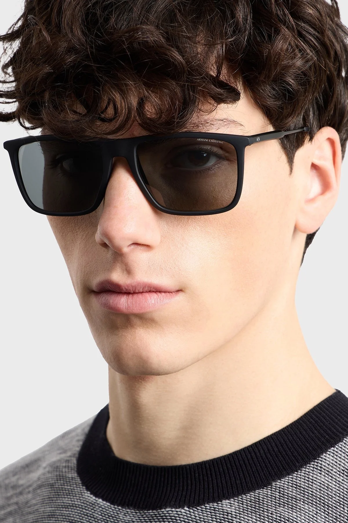 Armani Exchange Kare Erkek Gözlük 0AX4160S 807887 57 Mat Siyah-Koyu Gri - 5