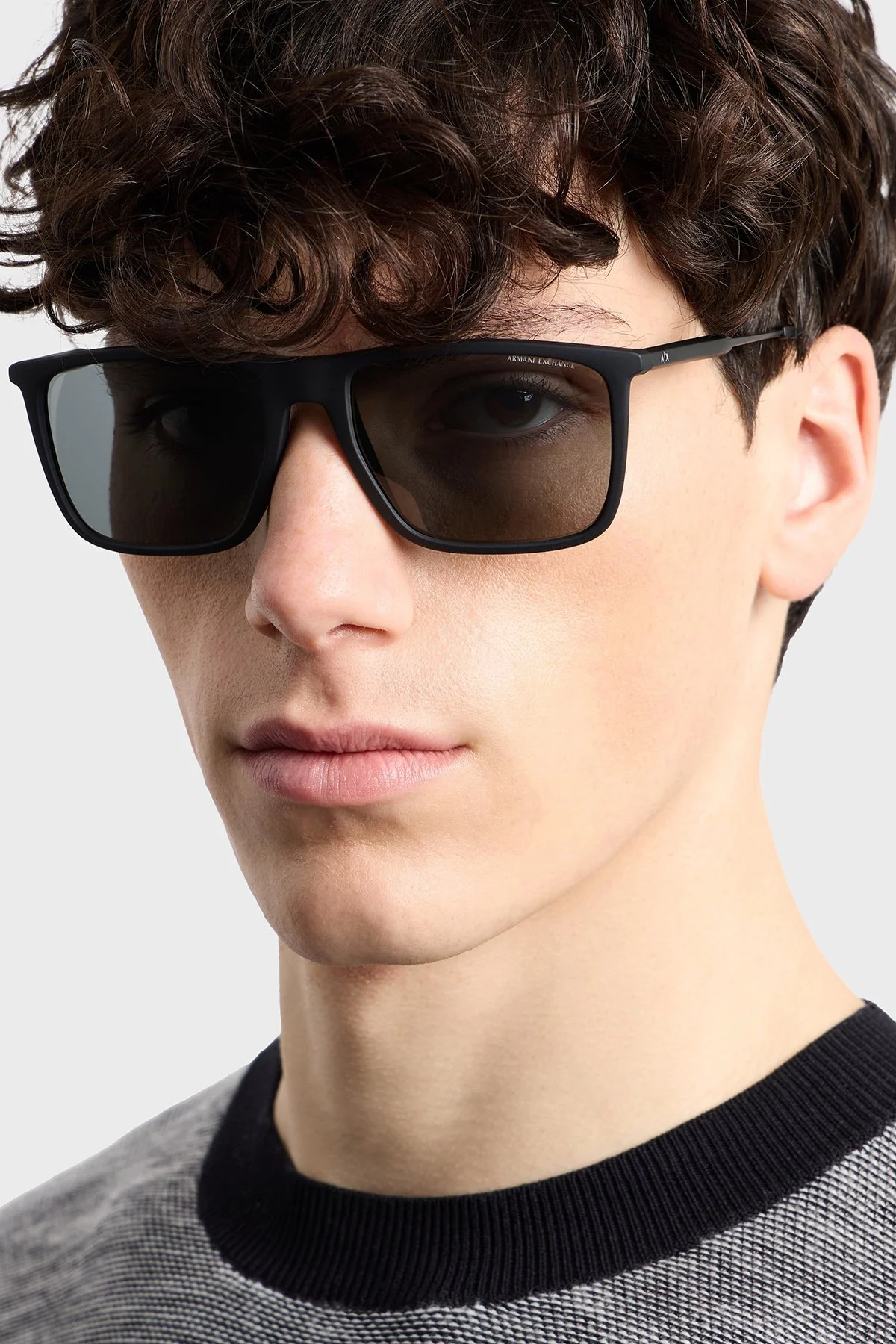 Armani Exchange Kare Erkek Gözlük 0AX4160S 807887 57 Mat Siyah-Koyu Gri - 2
