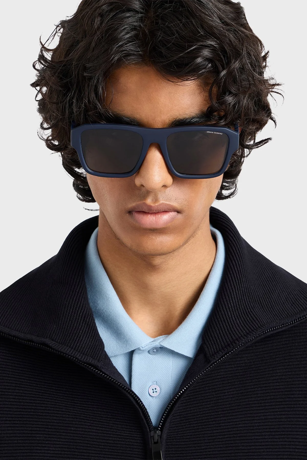 Armani Exchange Kare Güneş Erkek Gözlük 0AX4154SU 837187 56 Mat Opal Mavi-Gri - 2