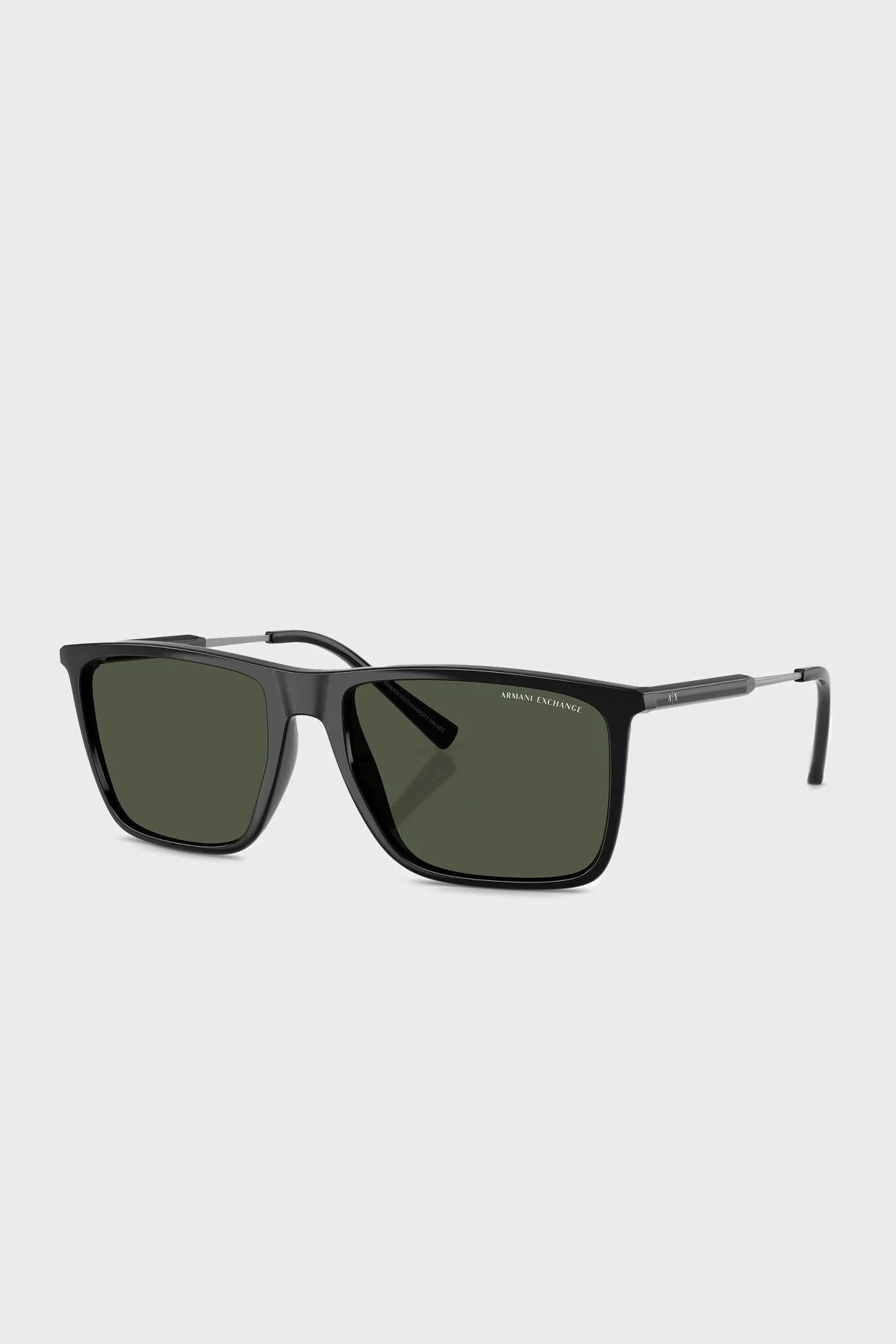 Armani Exchange Kare Güneş Erkek Gözlük 0AX4160S 81582J 57 Parlak Siyah-Koyu Yeşil Polari - 1