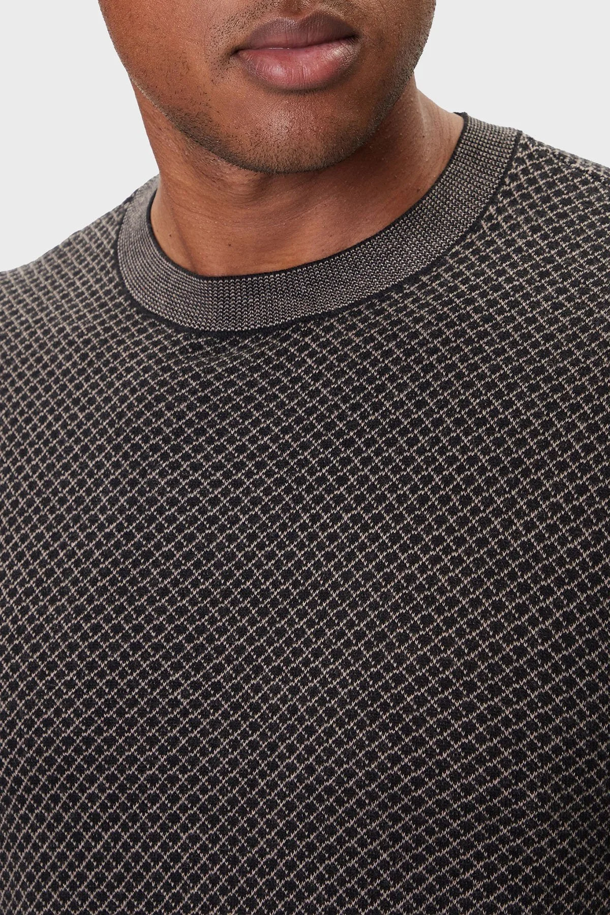 Armani Exchange Kareli Pamuklu Slim Fit Bisiklet Yaka Erkek Kazak XM001913 AF18841 FC012 KAHVE - 5