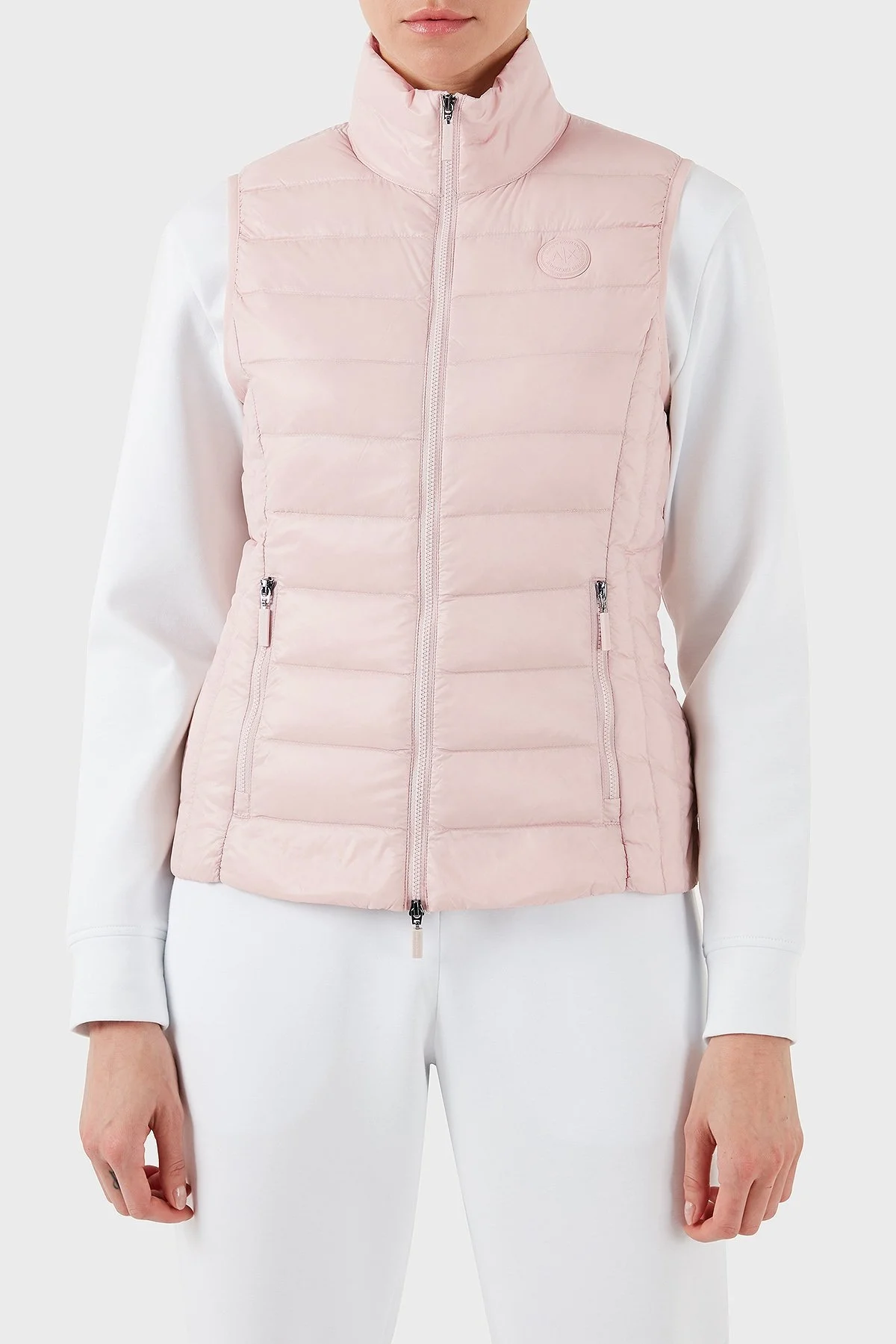 Armani Exchange Kaz Tüyü Dolgulu Slim Fit Dik Yaka Şişme Bayan Yelek 8NYQ01 YNM4Z 14BQ PUDRA - 1