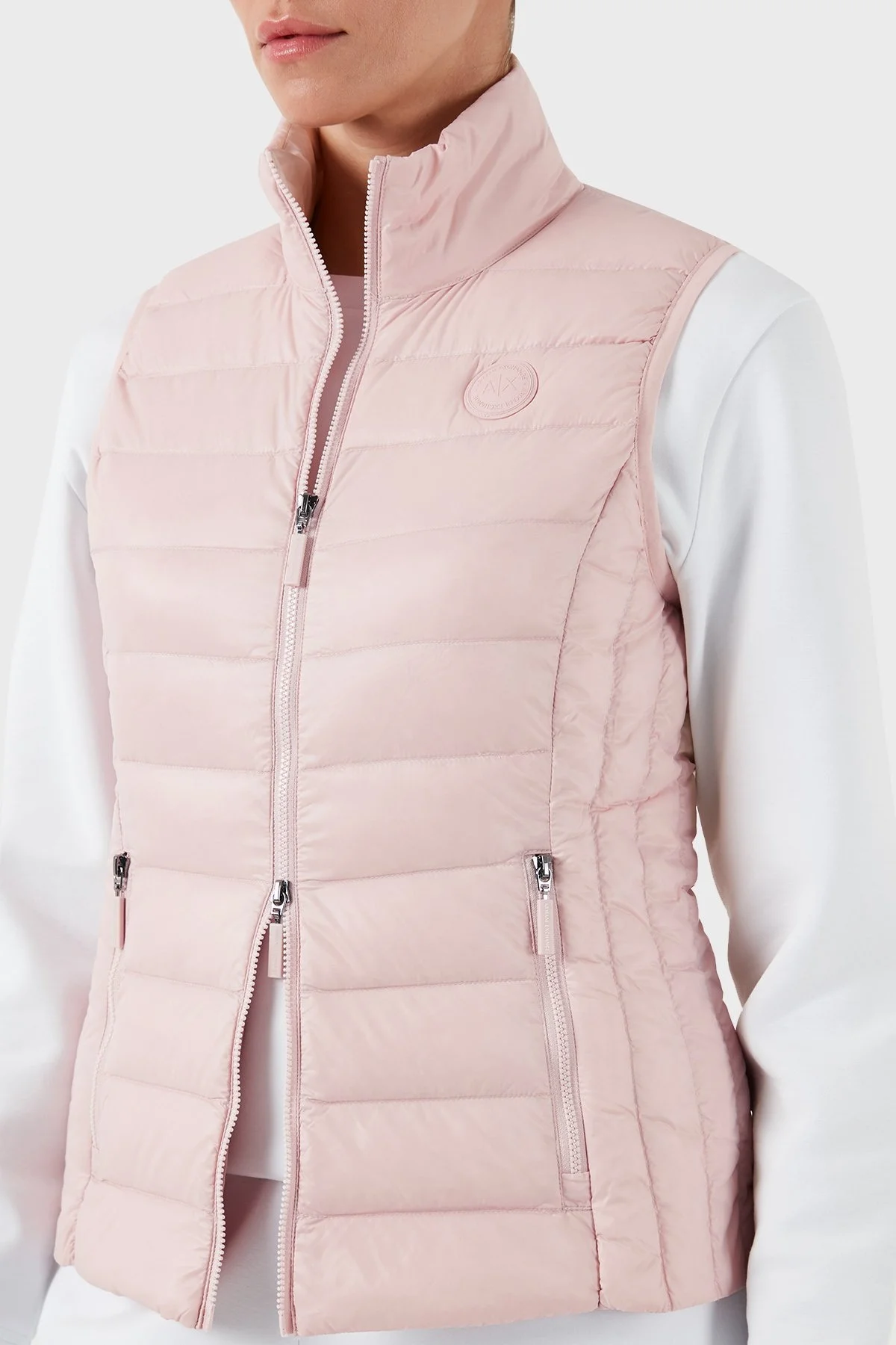 Armani Exchange Kaz Tüyü Dolgulu Slim Fit Dik Yaka Şişme Bayan Yelek 8NYQ01 YNM4Z 14BQ PUDRA - 4