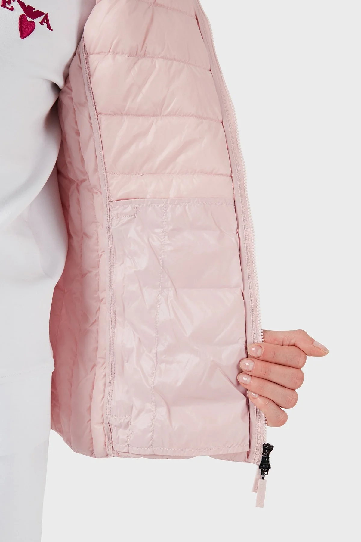 Armani Exchange Kaz Tüyü Dolgulu Slim Fit Dik Yaka Şişme Bayan Yelek 8NYQ01 YNM4Z 14BQ PUDRA - 5