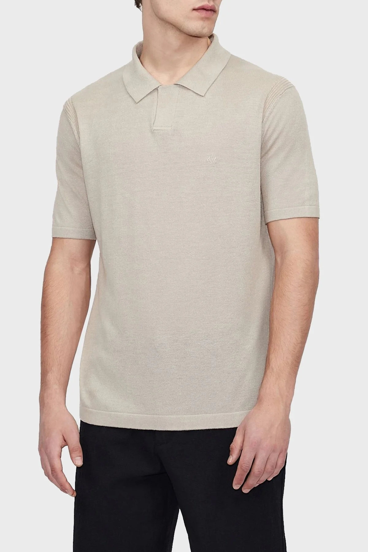 Armani Exchange Keten Karışımlı Regular Fit T Shirt Erkek Polo 3KZF1A ZMN3Z 1724 BEJ - 1