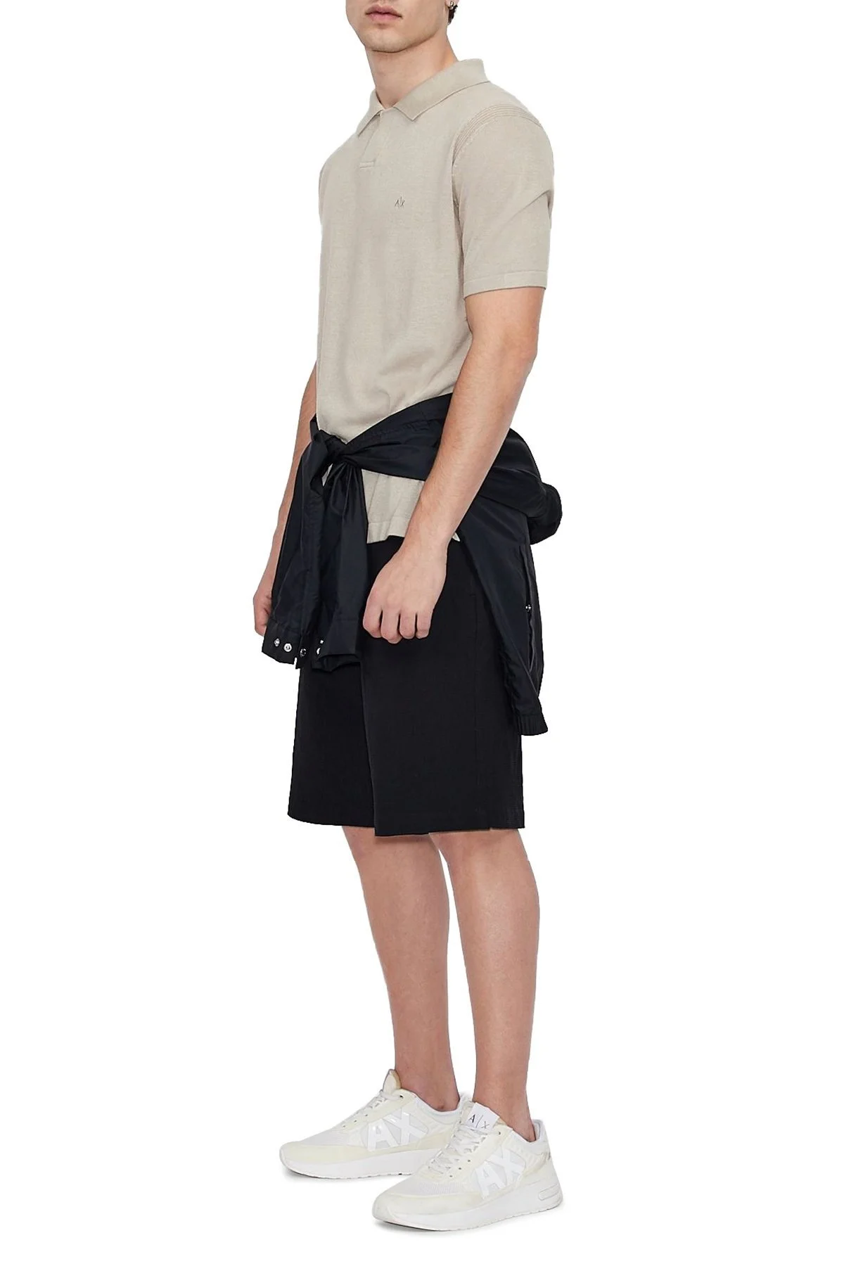 Armani Exchange Keten Karışımlı Regular Fit T Shirt Erkek Polo 3KZF1A ZMN3Z 1724 BEJ - 4