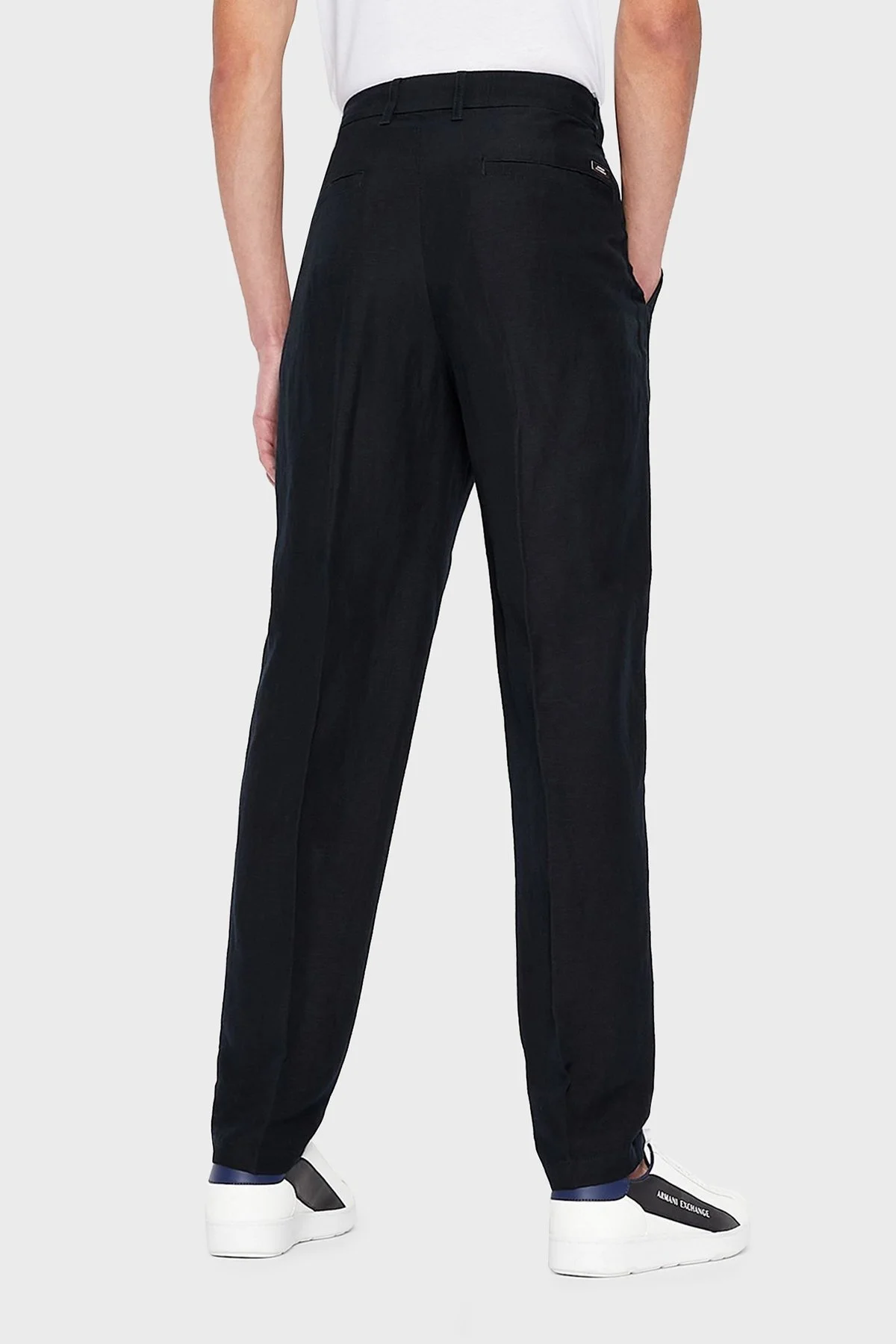 Armani Exchange Keten Karışımlı Yüksek Bel Regular Fit Erkek Pantolon 8NZP15 ZNFNZ 1583 LACİVERT - 2