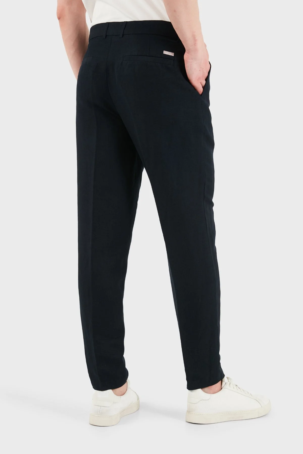 Armani Exchange Keten Karışımlı Yüksek Bel Regular Fit Erkek Pantolon 8NZP15 ZNFNZ 1583 LACİVERT - 3