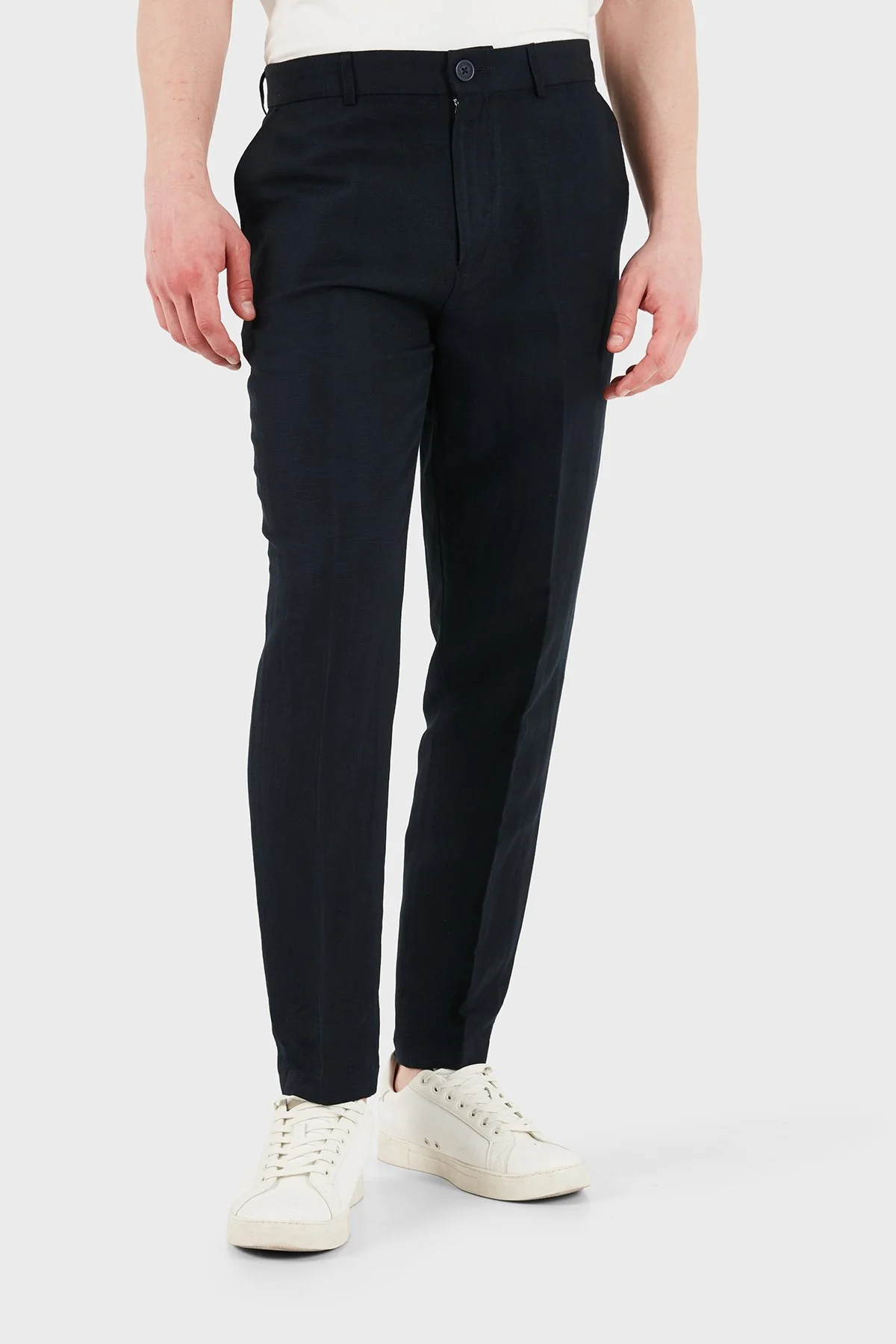 Armani Exchange Keten Karışımlı Yüksek Bel Regular Fit Erkek Pantolon 8NZP15 ZNFNZ 1583 LACİVERT - 6