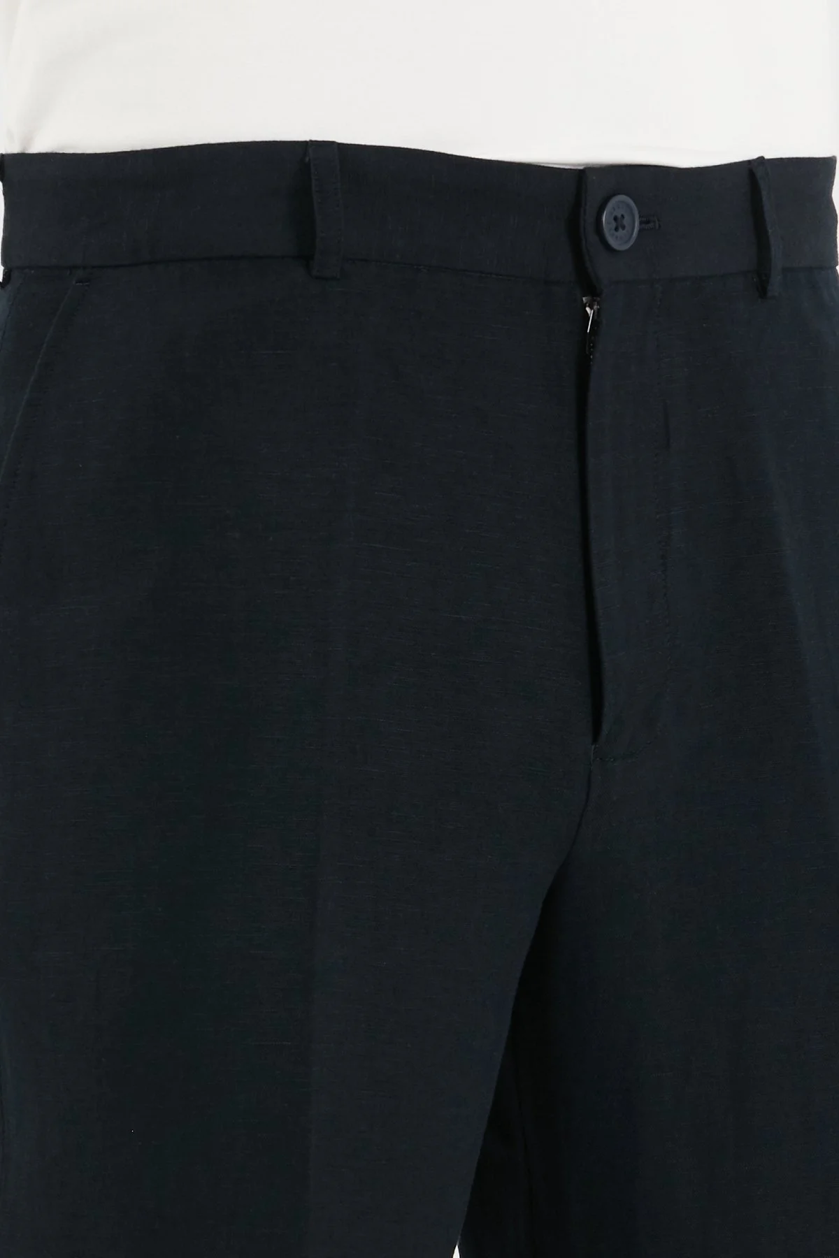 Armani Exchange Keten Karışımlı Yüksek Bel Regular Fit Erkek Pantolon 8NZP15 ZNFNZ 1583 LACİVERT - 7