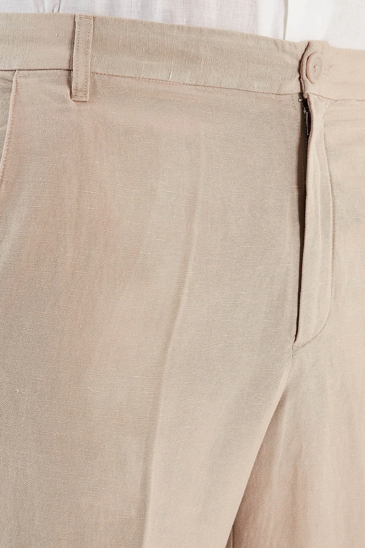 Armani Exchange Keten Karışımlı Yüksek Bel Regular Fit Erkek Pantolon 8NZP15 ZNFNZ 1724 BEJ - 5