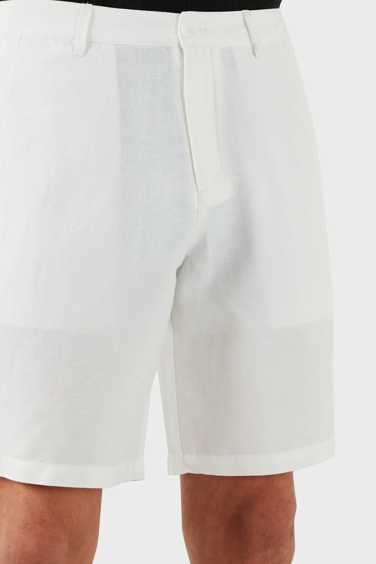 Armani Exchange Keten Regular Fit Normal Bel İpek Twill Erkek Short 8NZS67 ZNFNZ 1100 BEYAZ - 11