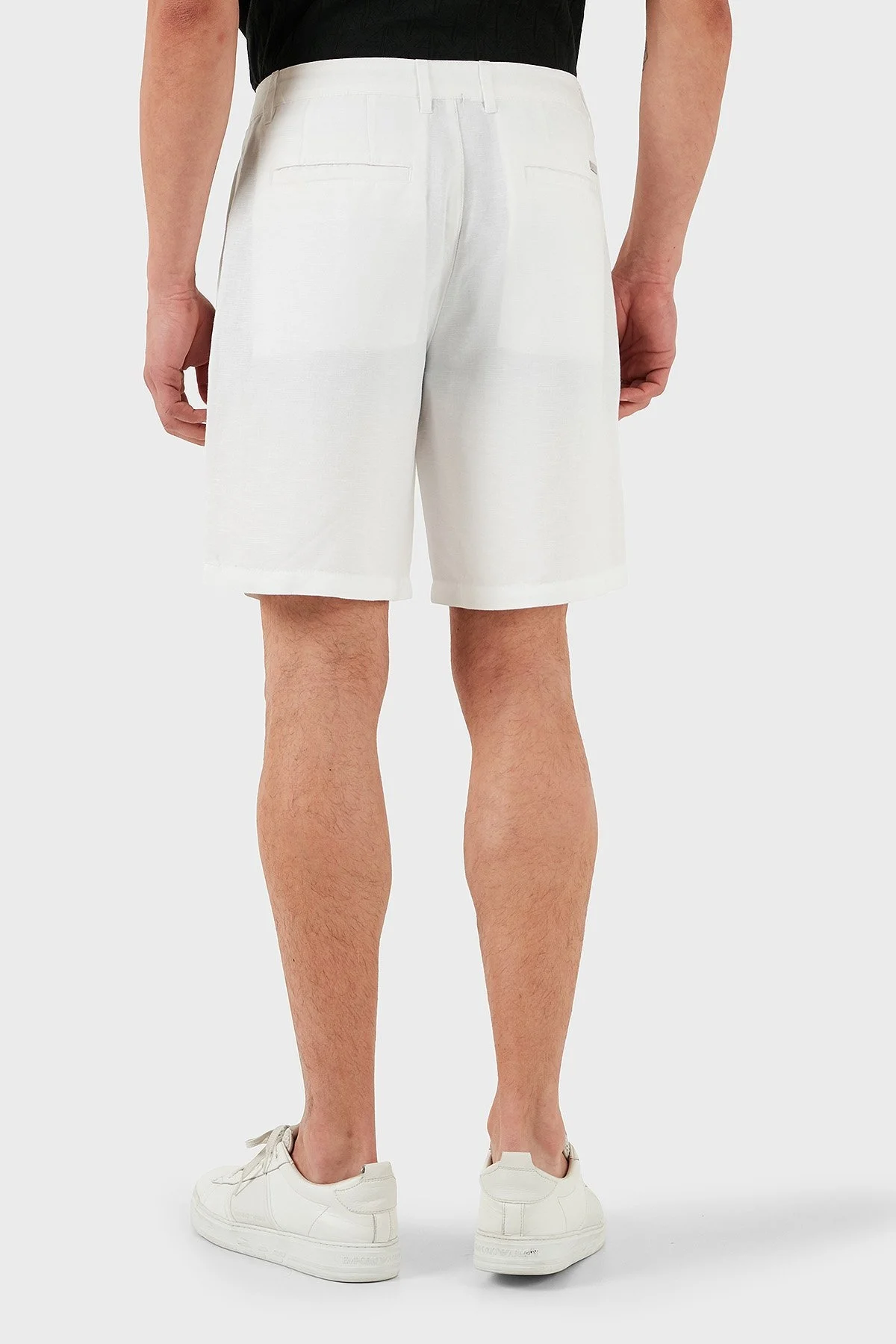 Armani Exchange Keten Regular Fit Normal Bel İpek Twill Erkek Short 8NZS67 ZNFNZ 1100 BEYAZ - 12