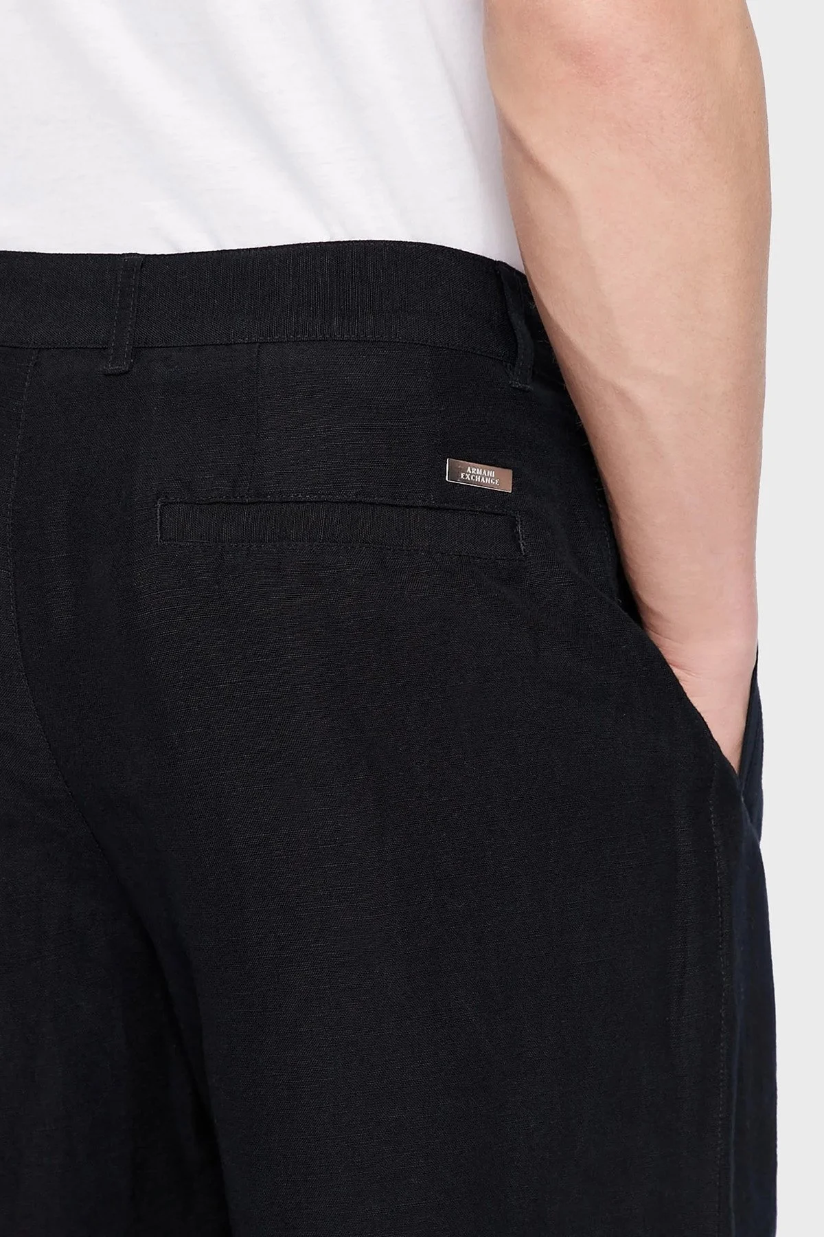 Armani Exchange Keten İpek Twill Erkek Bermuda 8NZS67 ZNFNZ 1583 LACİVERT - 4