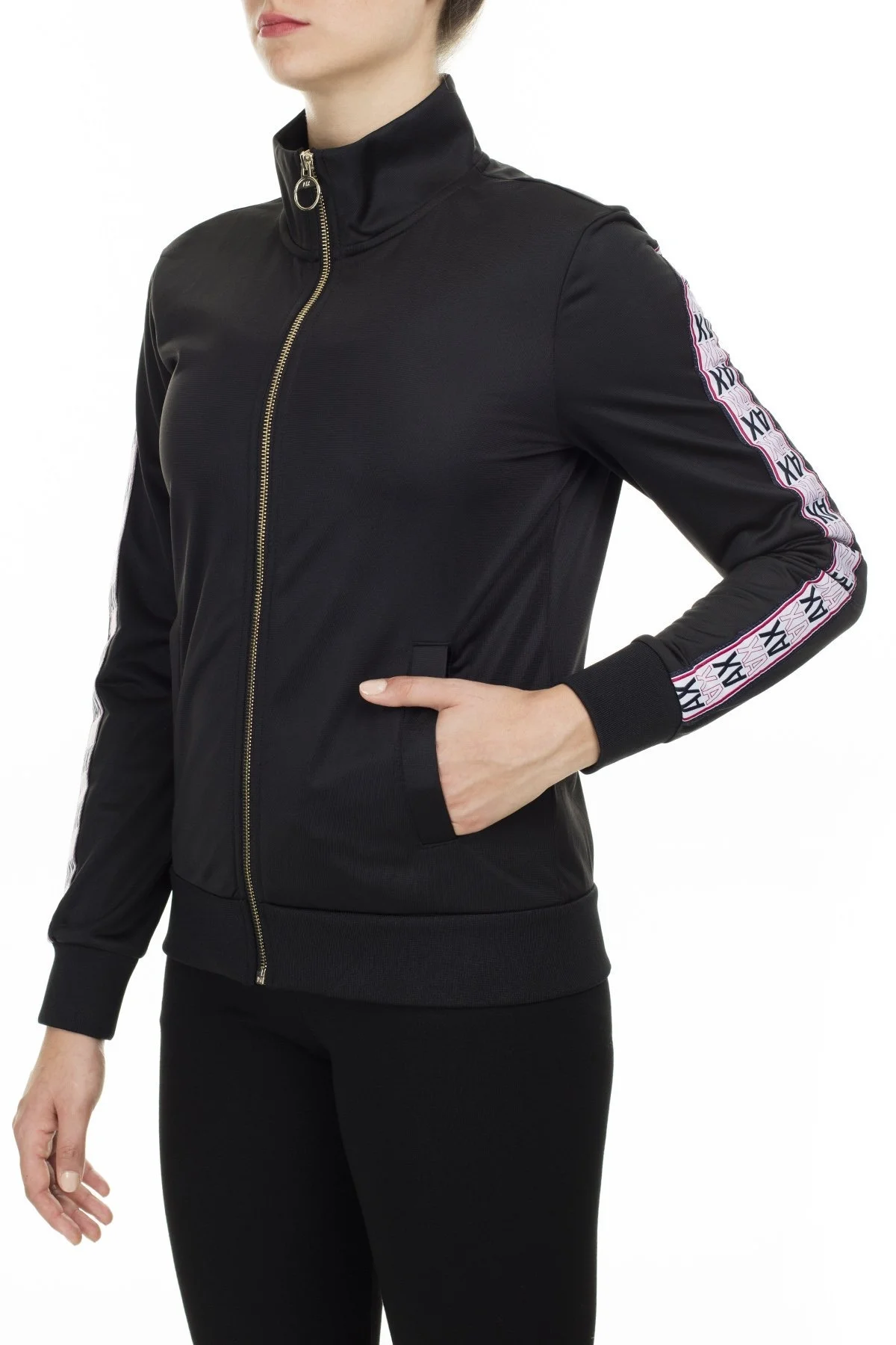 Armani Exchange Kontrast Logo Baskılı Regular Fit Bayan Sweat 6GYM86 YJ52Z 1200 SİYAH - 3