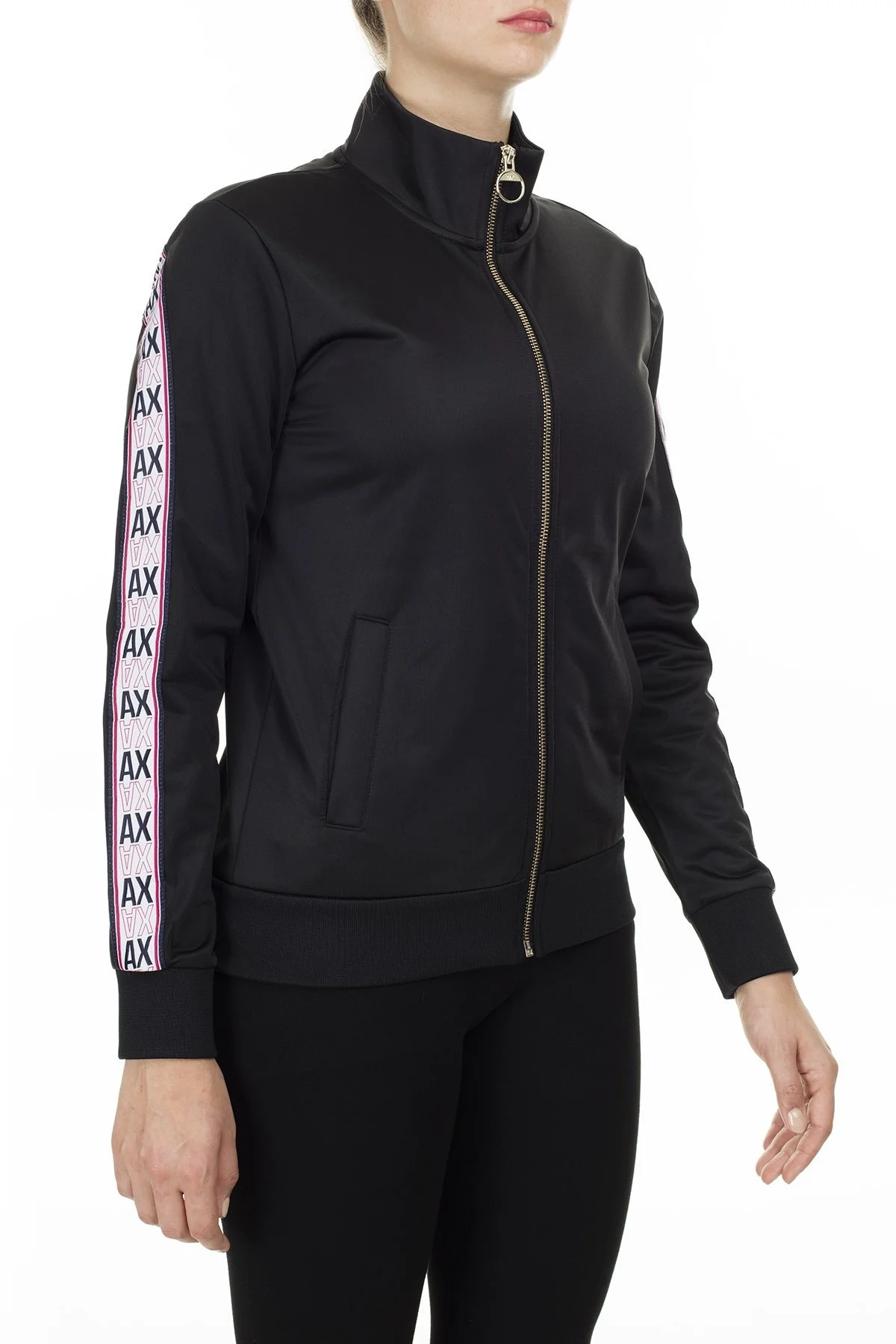 Armani Exchange Kontrast Logo Baskılı Regular Fit Bayan Sweat 6GYM86 YJ52Z 1200 SİYAH - 4