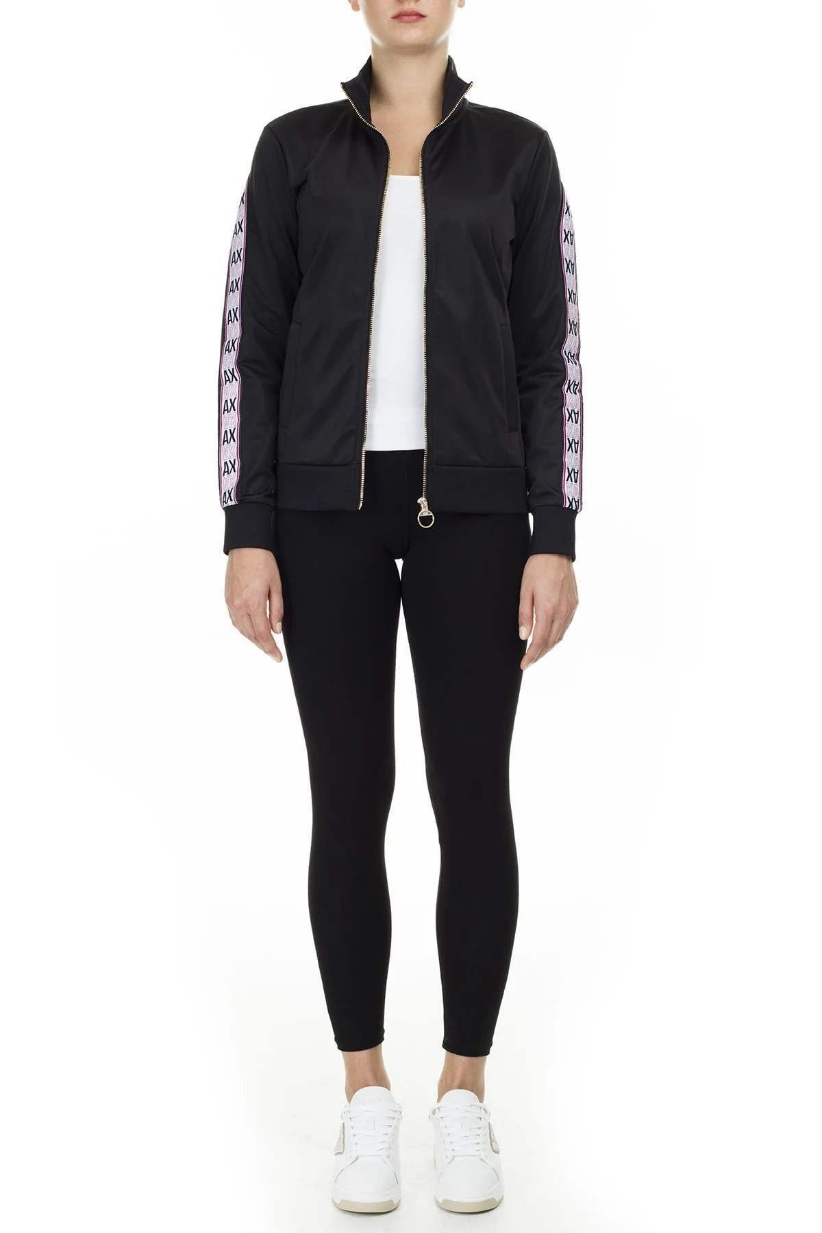 Armani Exchange Kontrast Logo Baskılı Regular Fit Bayan Sweat 6GYM86 YJ52Z 1200 SİYAH - 6